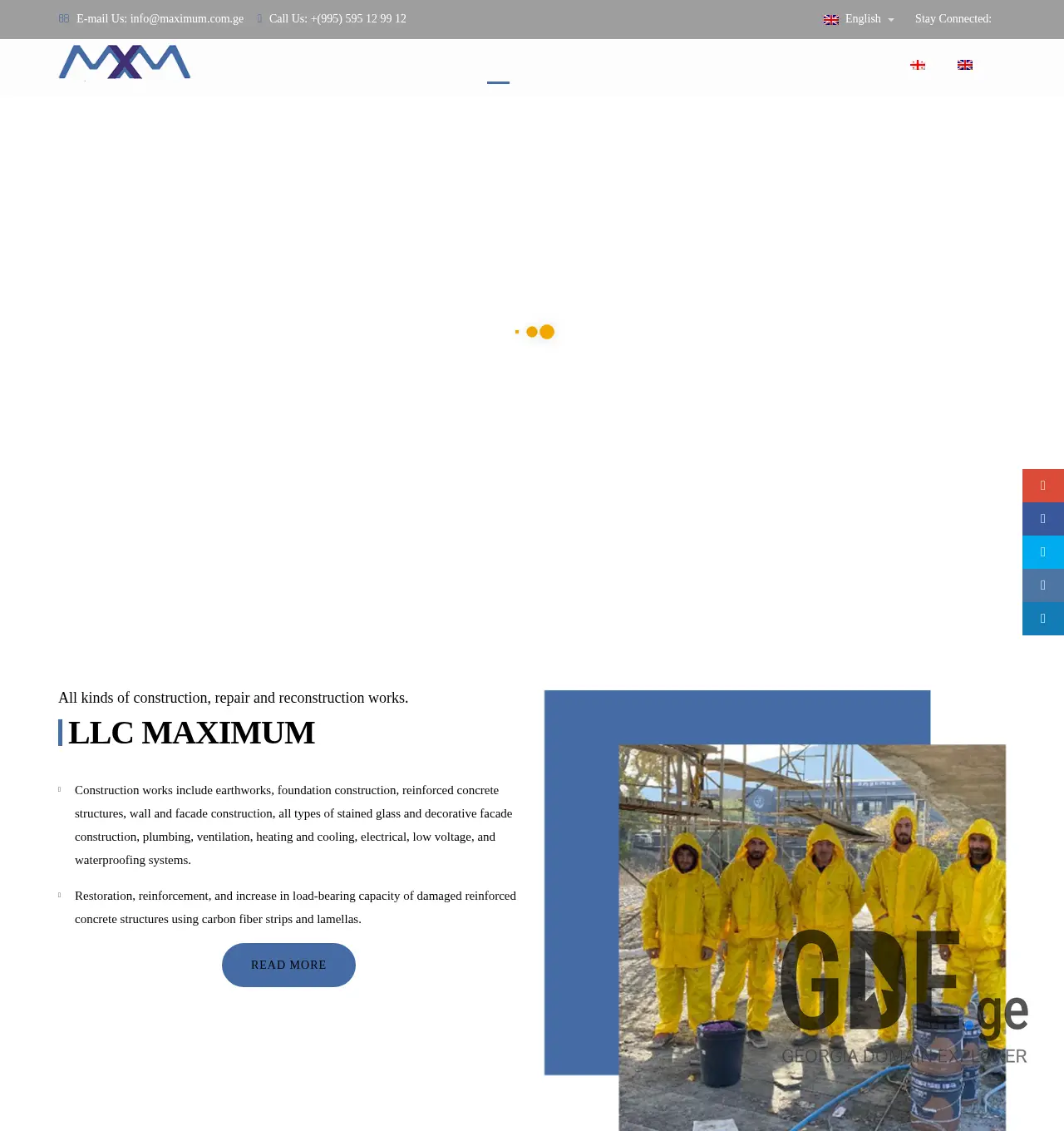 Screenshot of the site maximum.com.ge at 2025-11-29