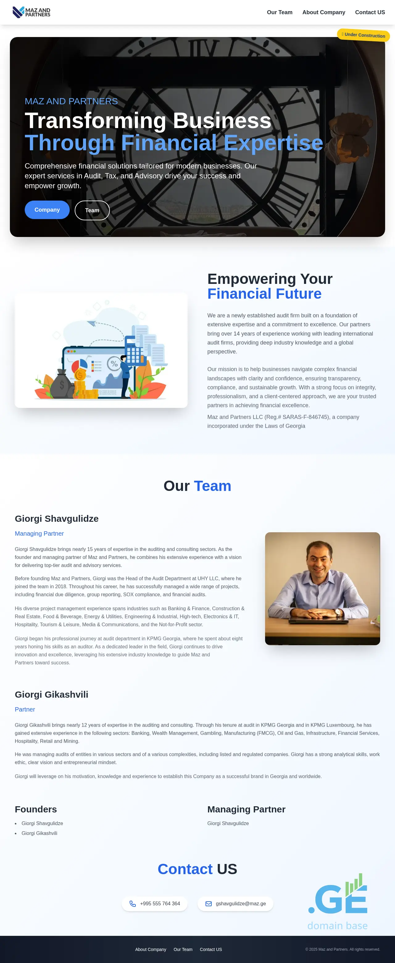 Screenshot of the site maz.ge