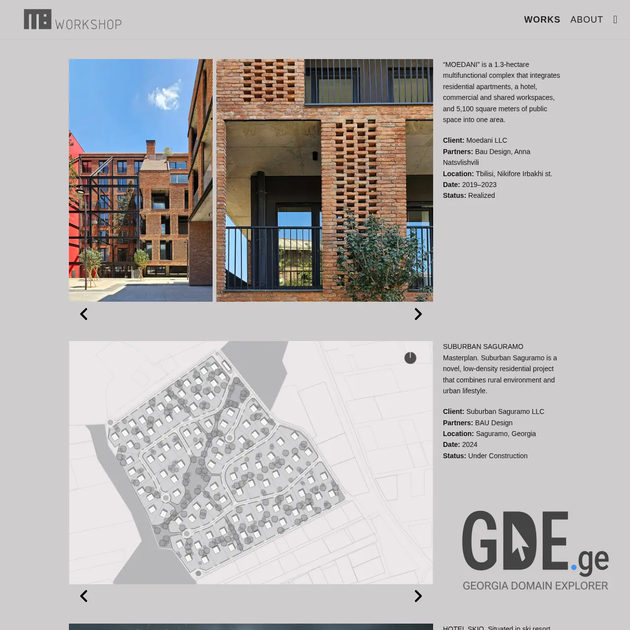 Screenshot of the site mbworkshop.ge at 2025-12-09