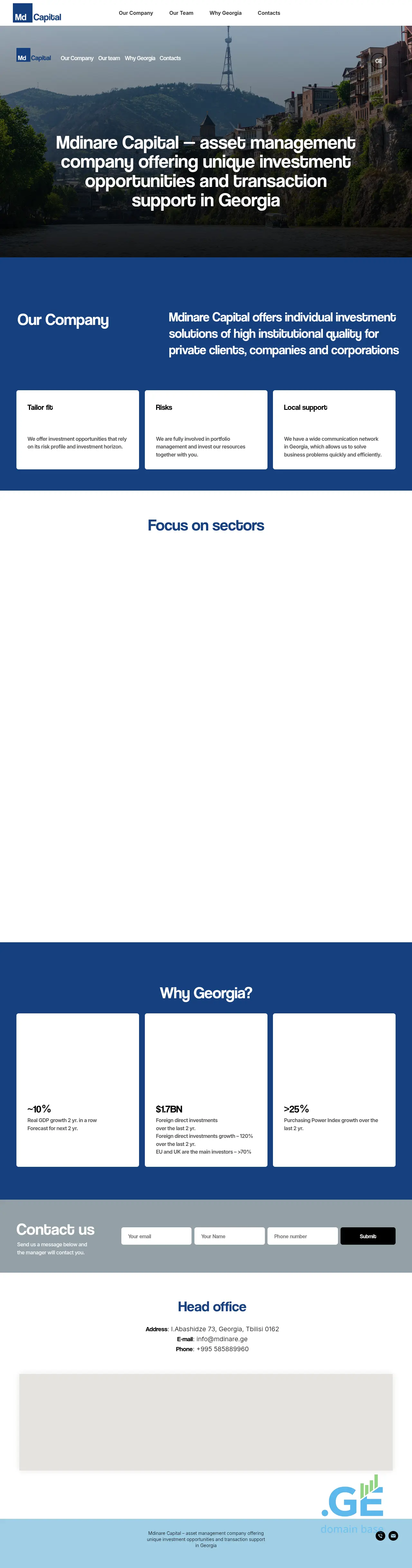 Screenshot of the site mdinarecapital.ge