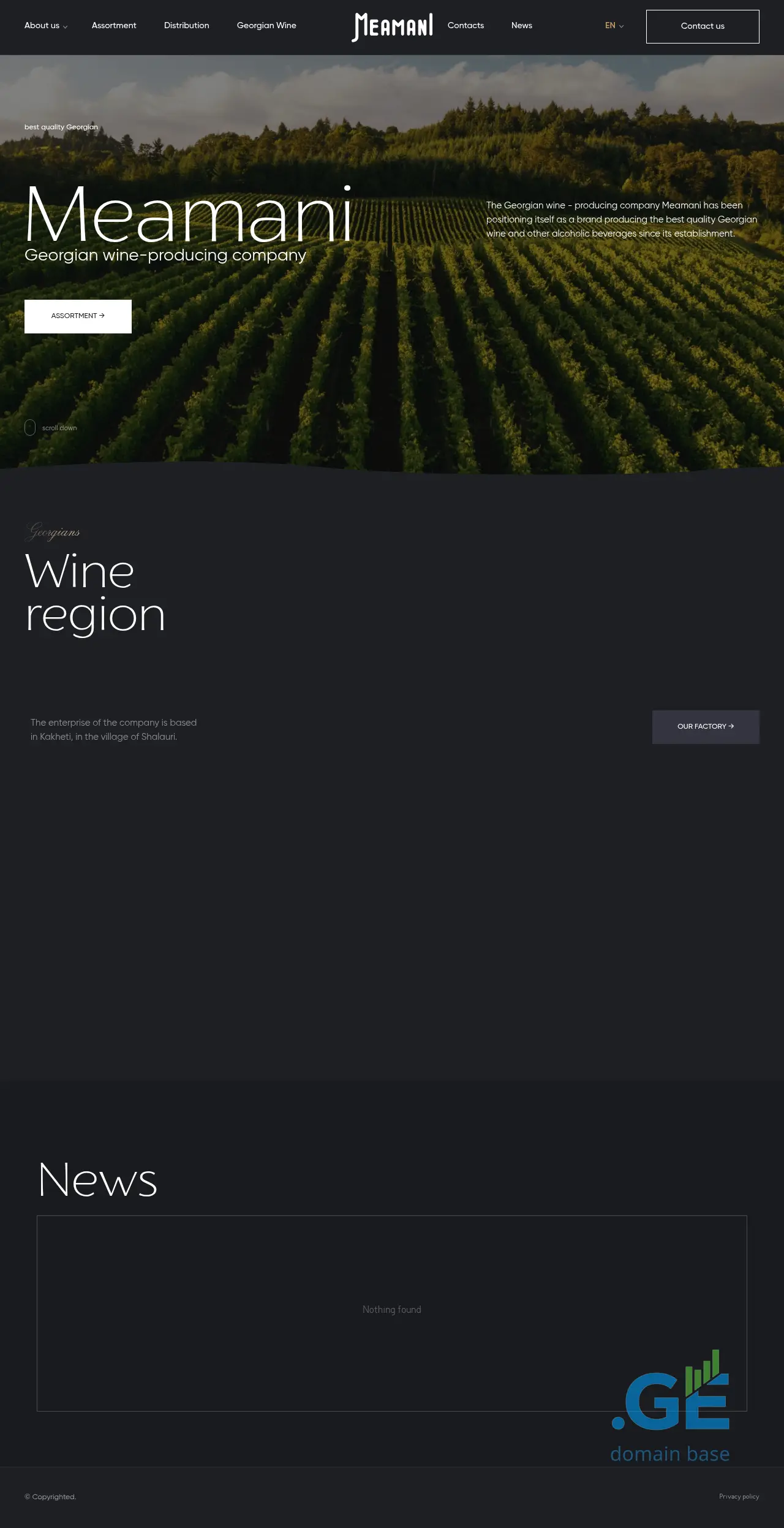 Screenshot of the site meamani.ge