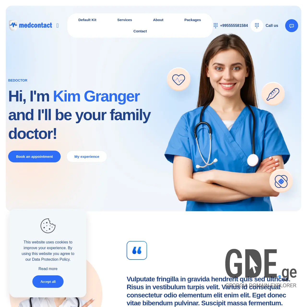 Screenshot of the site medcontact.ge at 2025-12-09