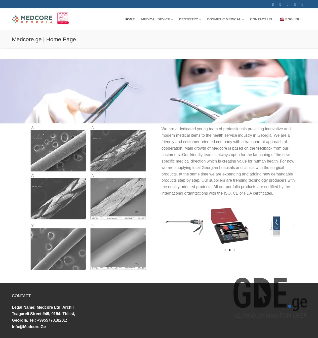 Screenshot of the site medcore.ge at 2025-12-02