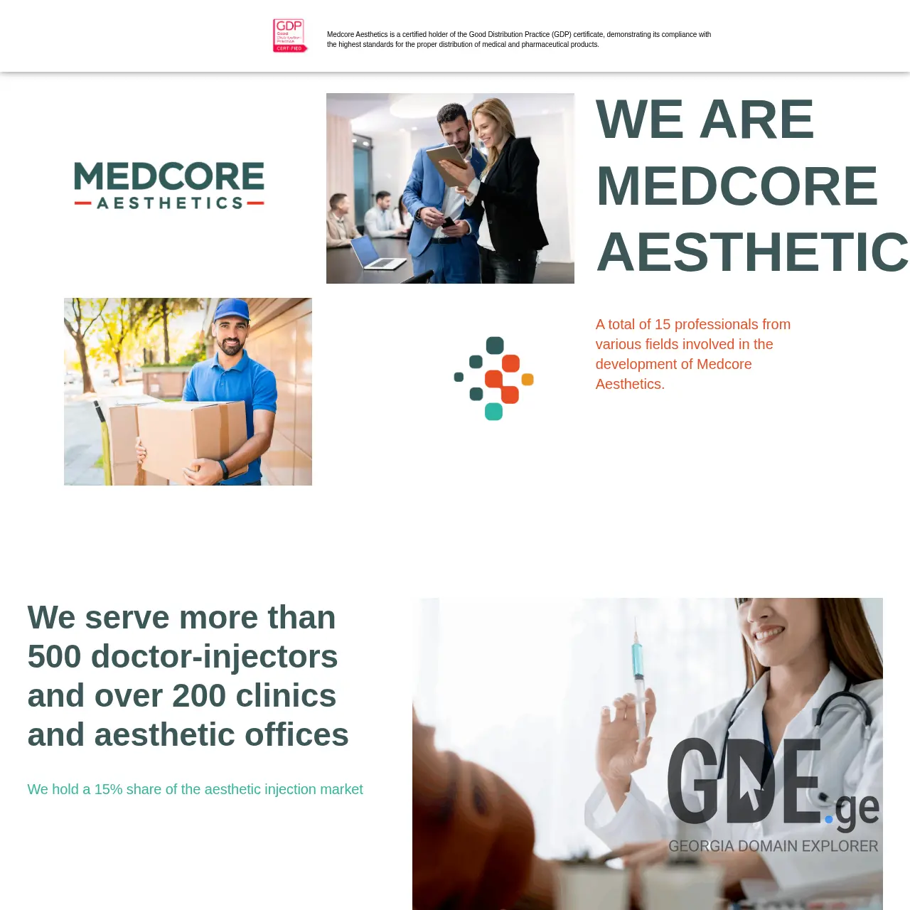 Screenshot of the site medcoreaesthetics.ge at 2025-12-09