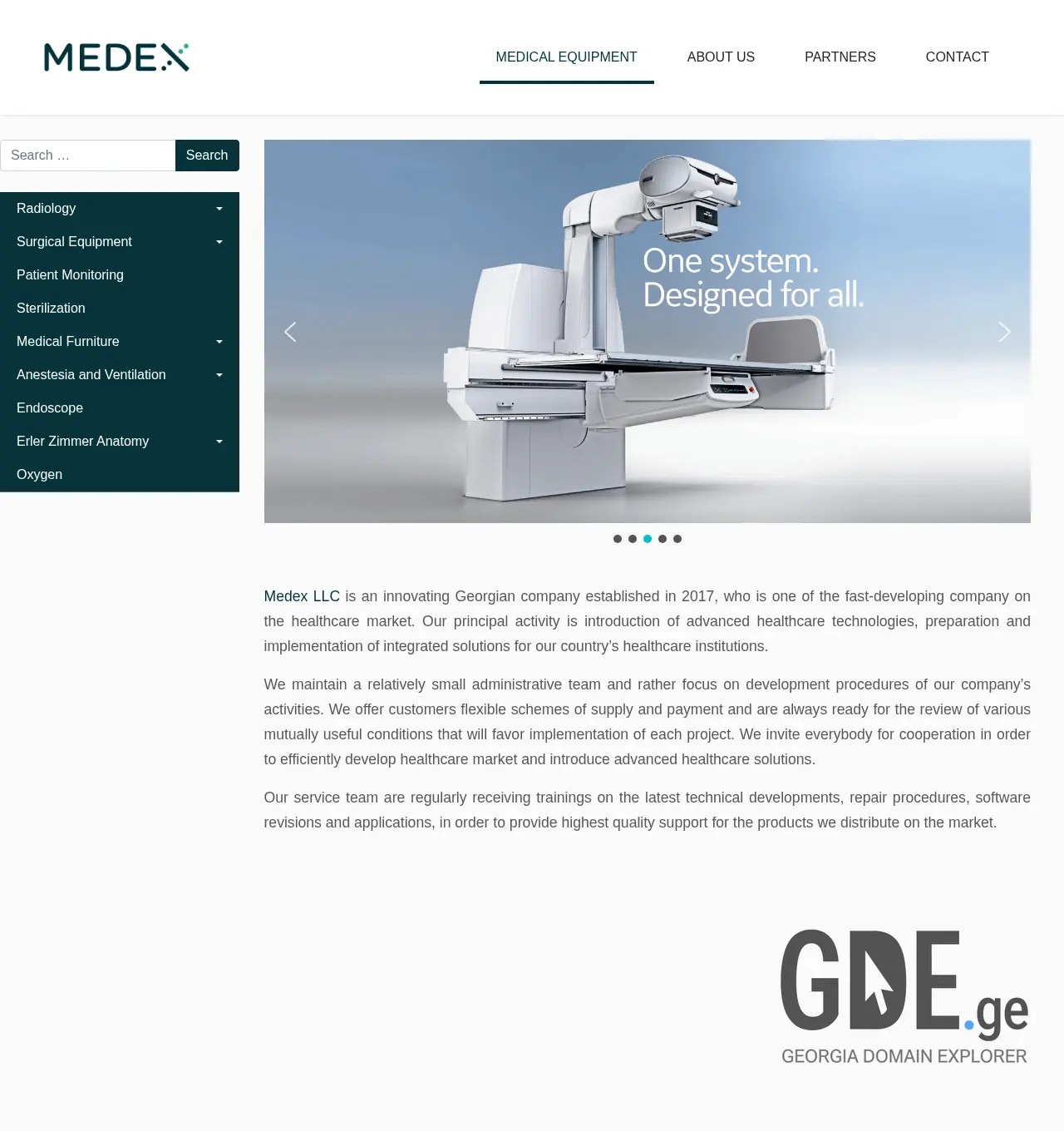 Screenshot of the site medex.com.ge at 2025-11-30