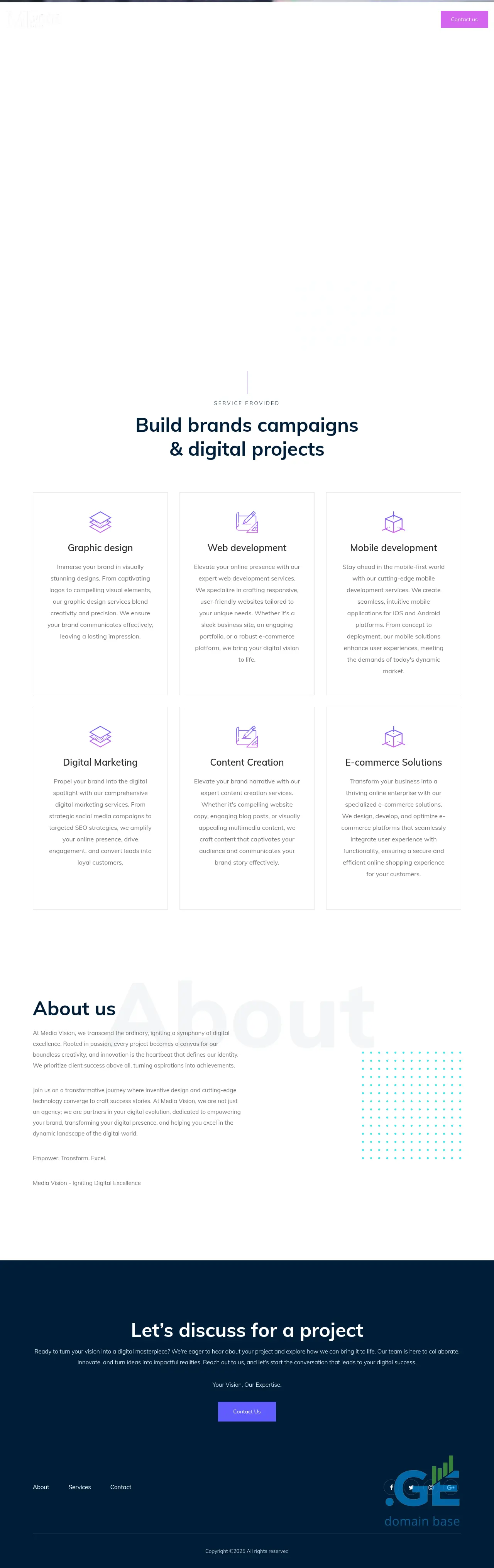 Screenshot of the site media-vision.ge