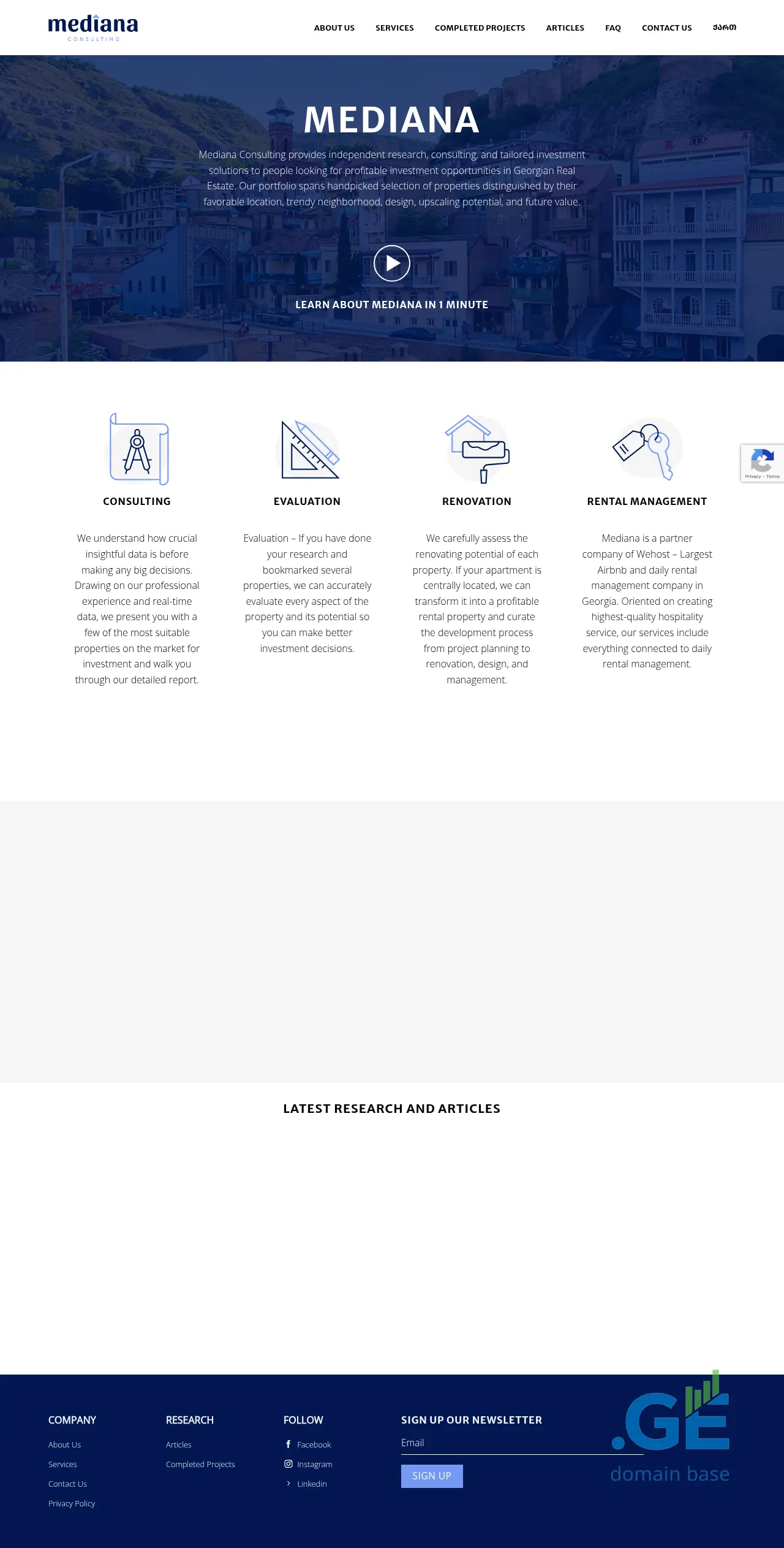 Screenshot of the site mediana.ge