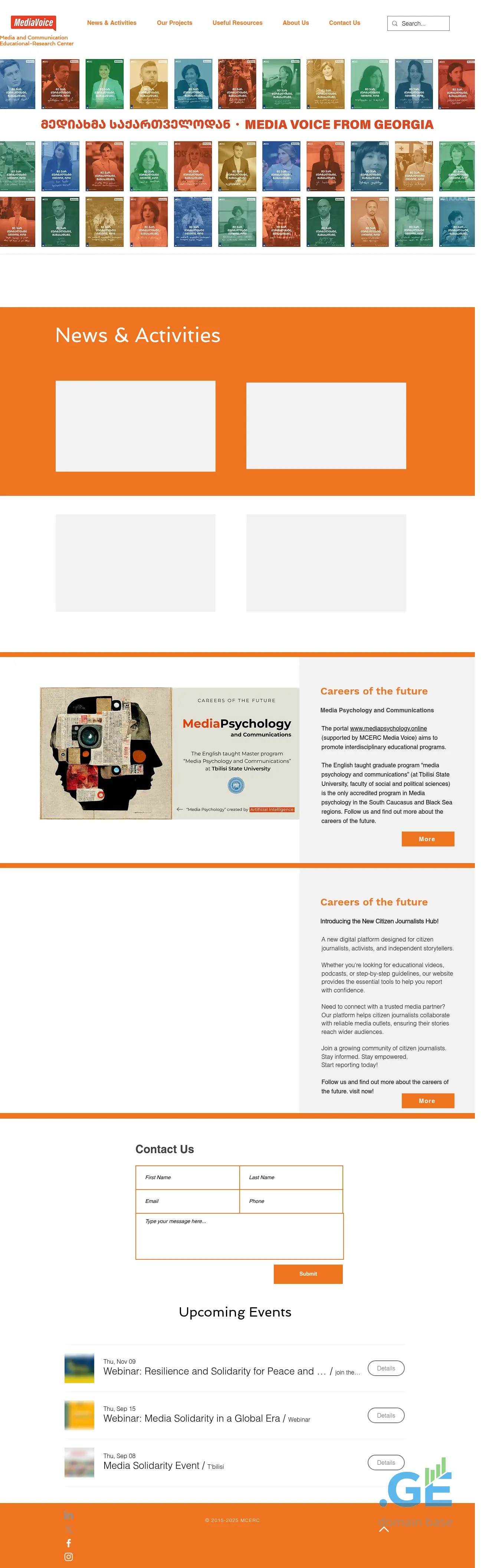 Screenshot of the site mediavoice.ge