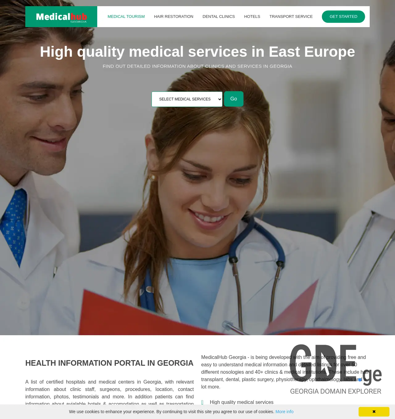 Screenshot of the site medicalhub.ge at 2025-12-02