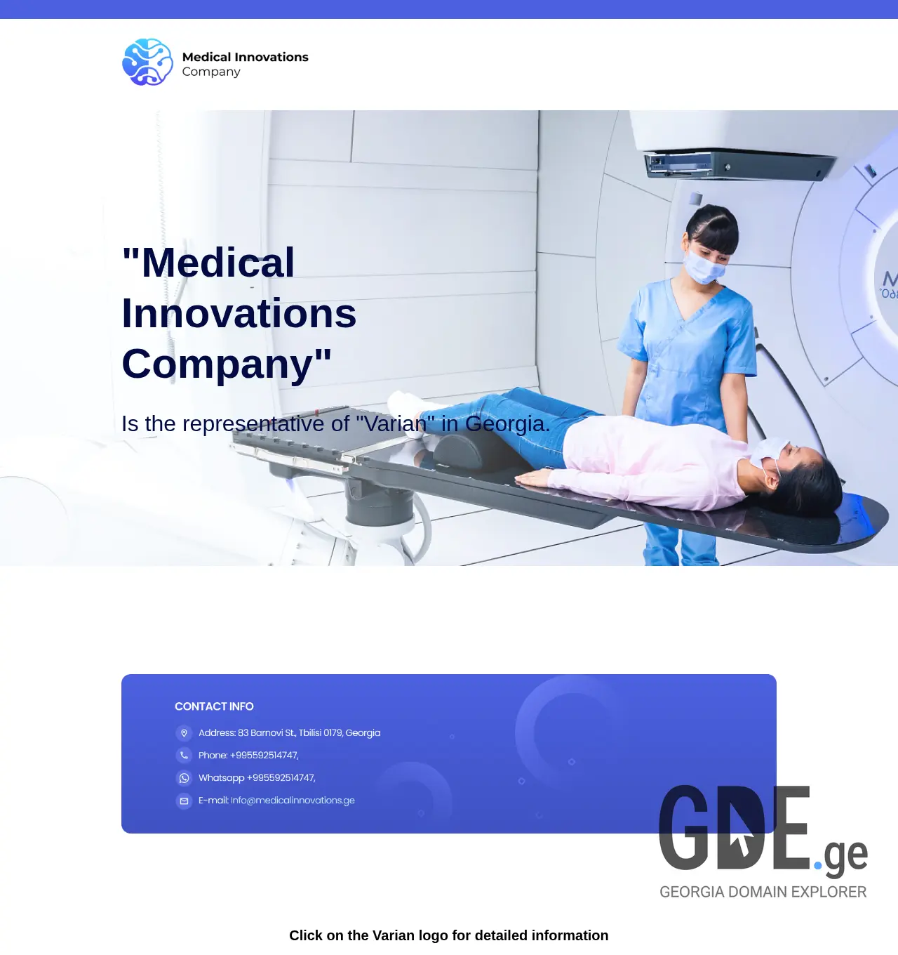Screenshot of the site medicalinnovations.ge at 2025-11-29