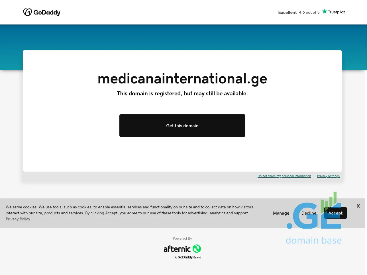 Screenshot of the site medicanainternational.ge