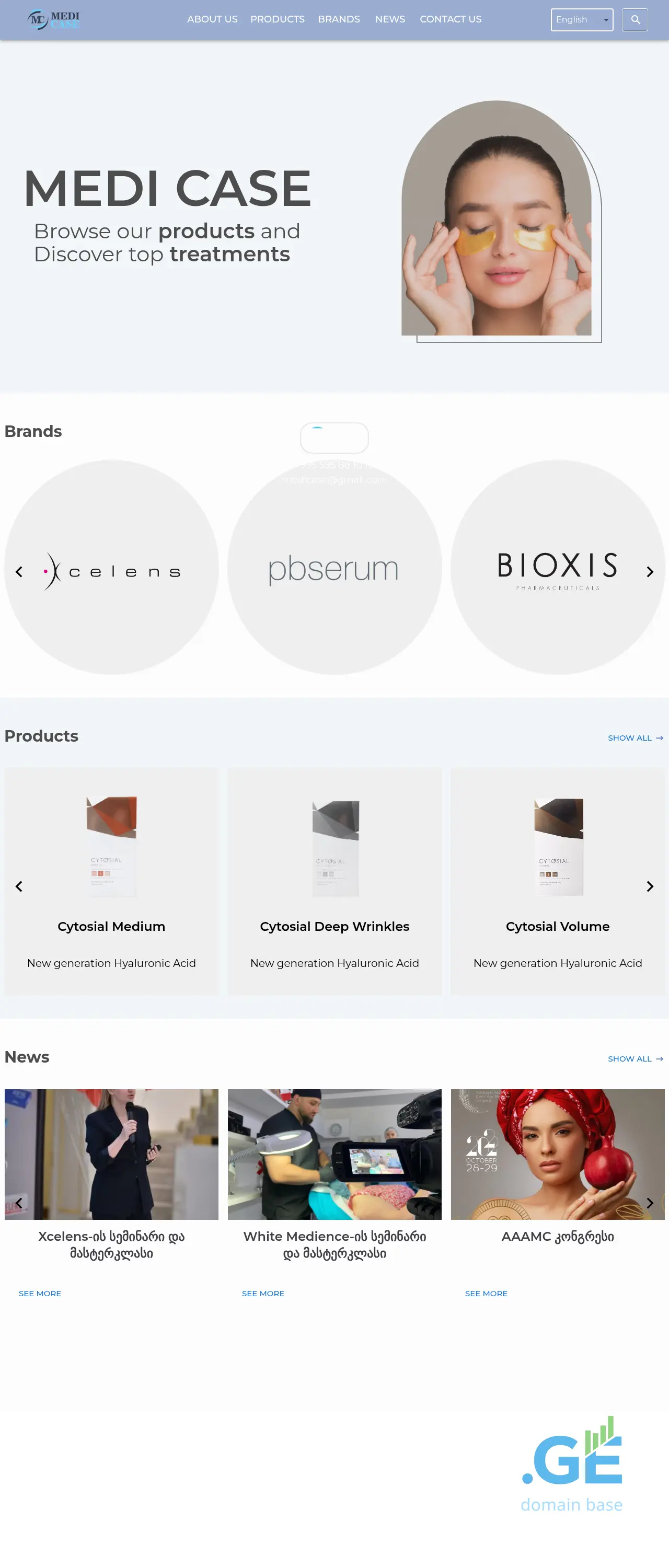 Screenshot of the site medicase.ge
