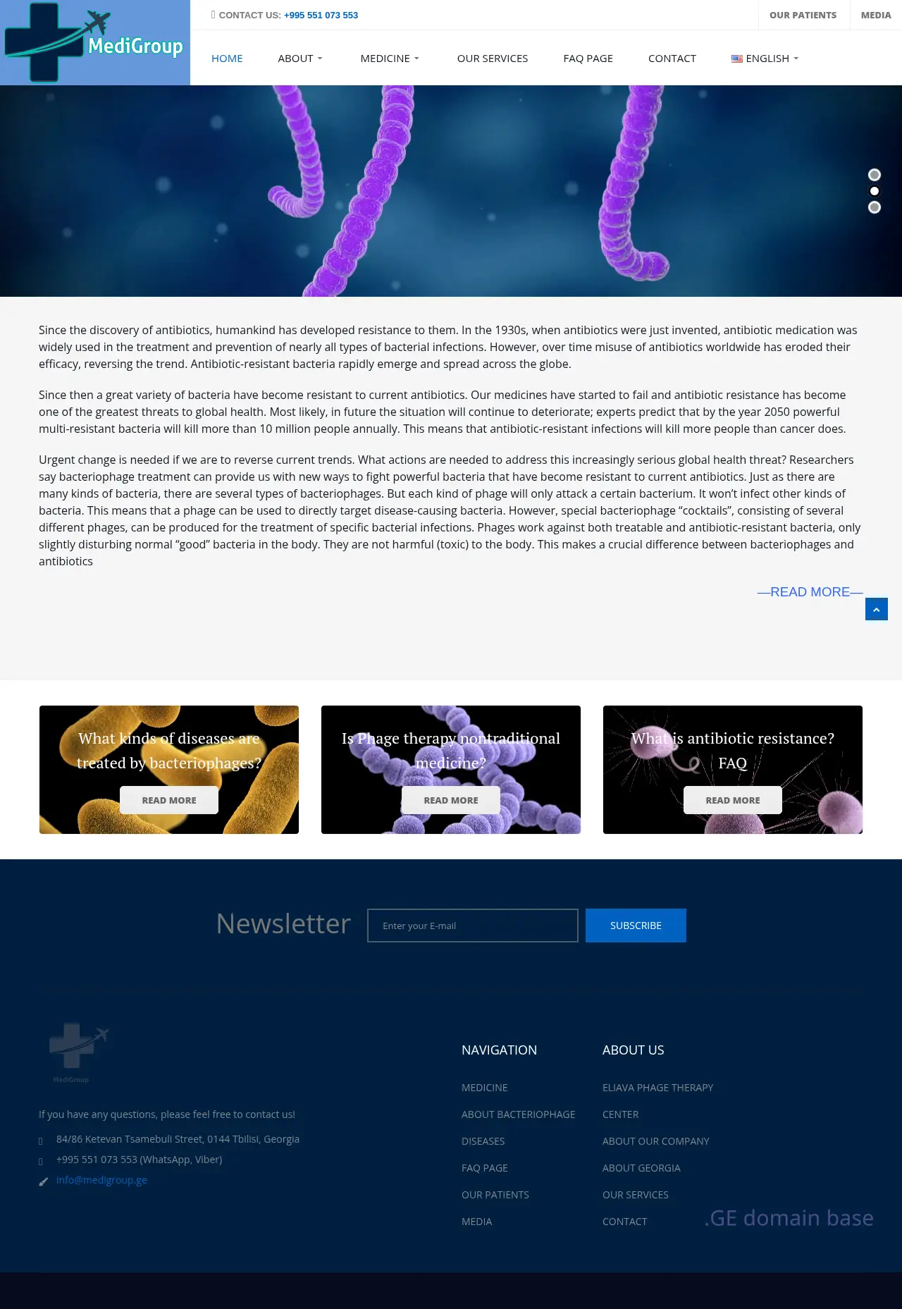 Screenshot of the site medigroup.ge