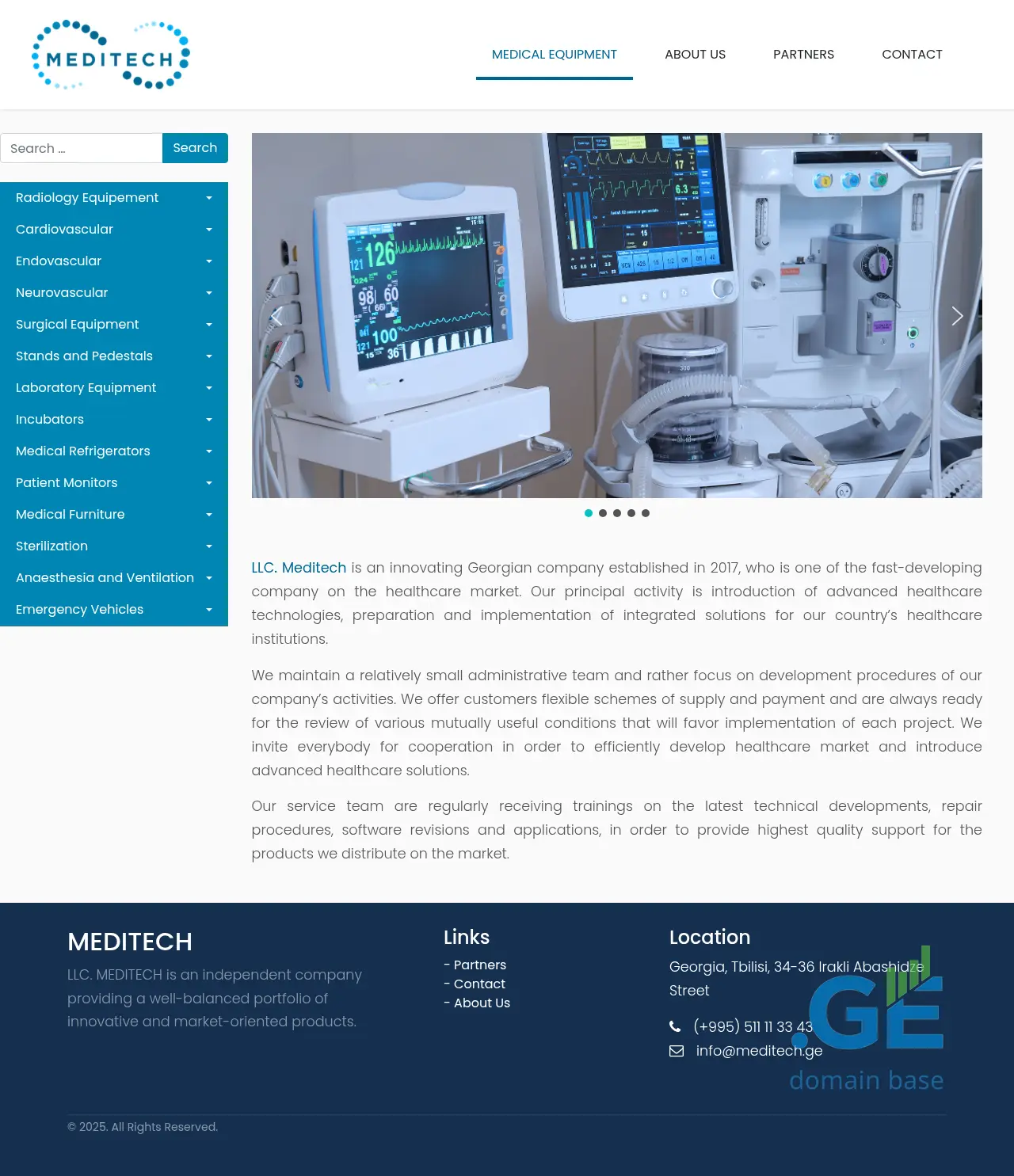 Screenshot of the site meditech.ge