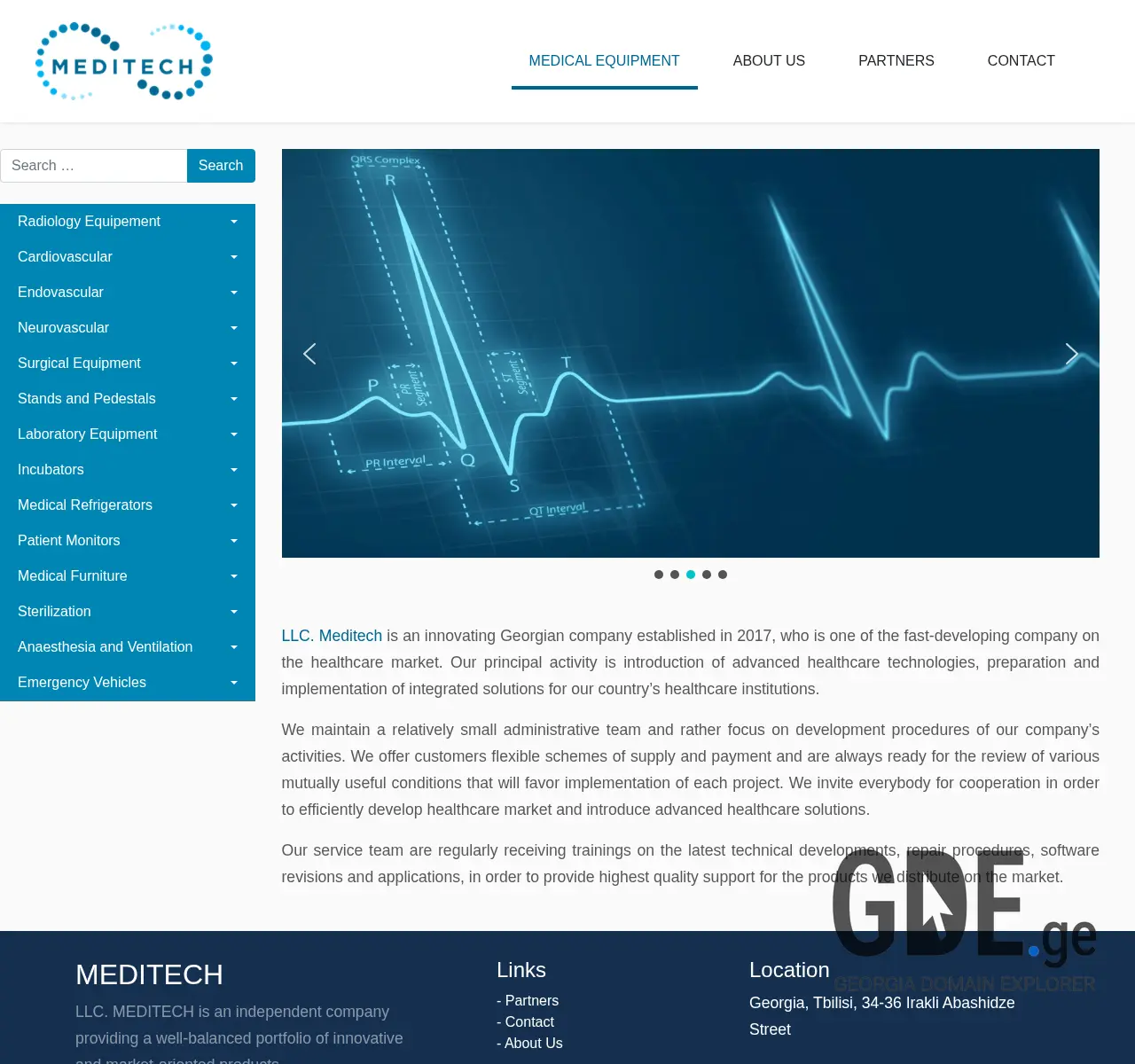 Screenshot of the site meditech.ge at 2025-11-26