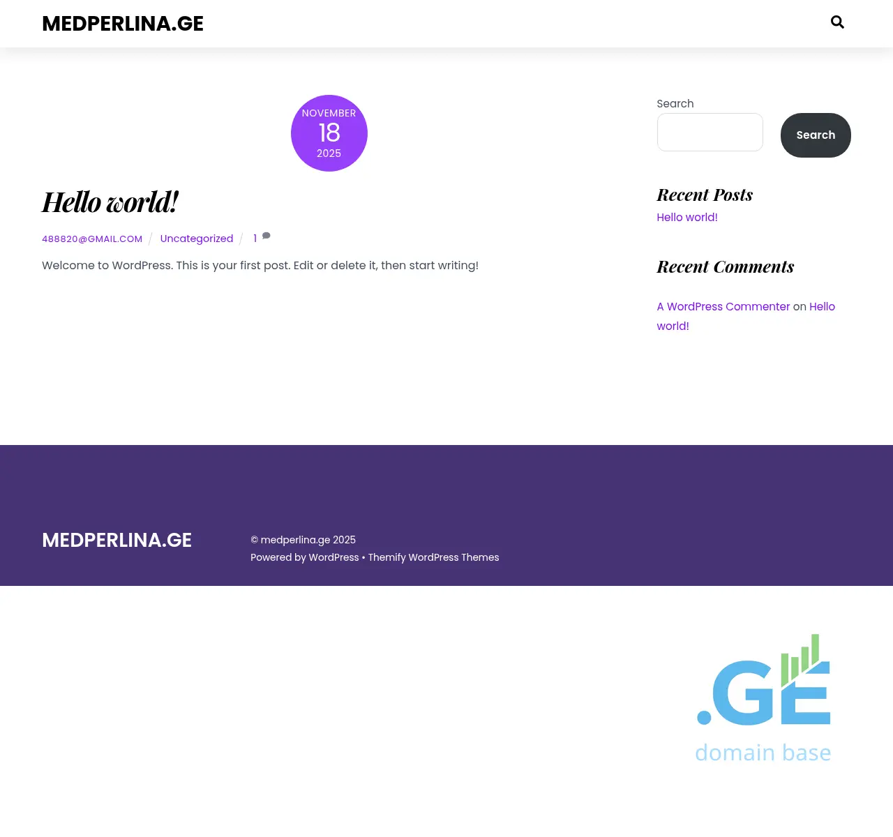 Screenshot of the site medperlina.ge at 2025-11-19
