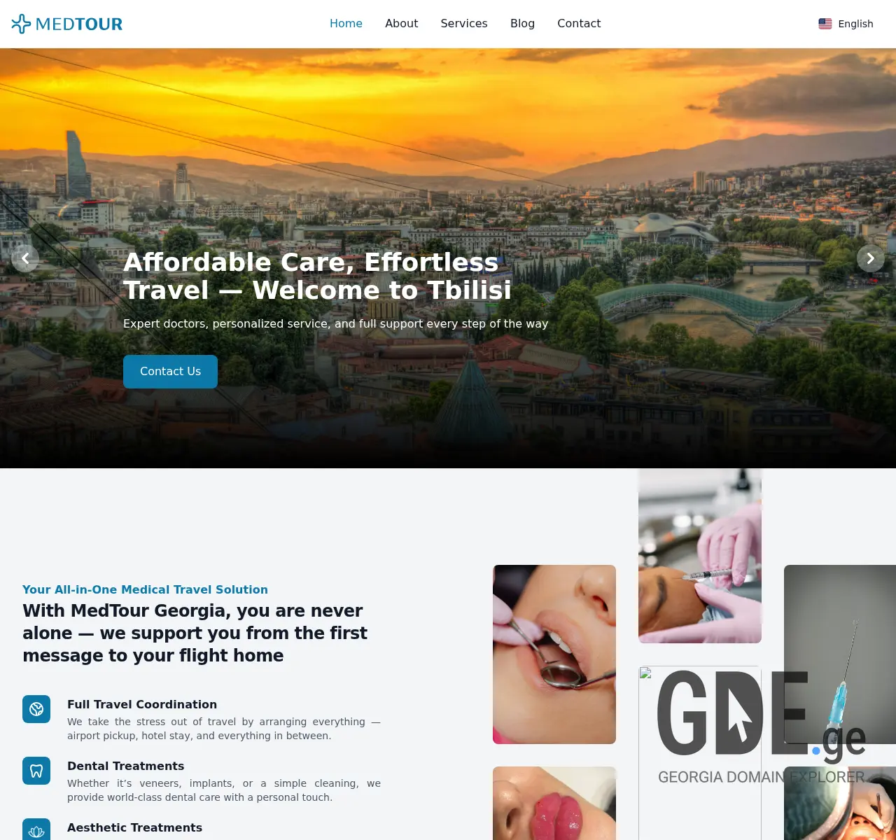 Screenshot of the site medtour.ge at 2025-11-26