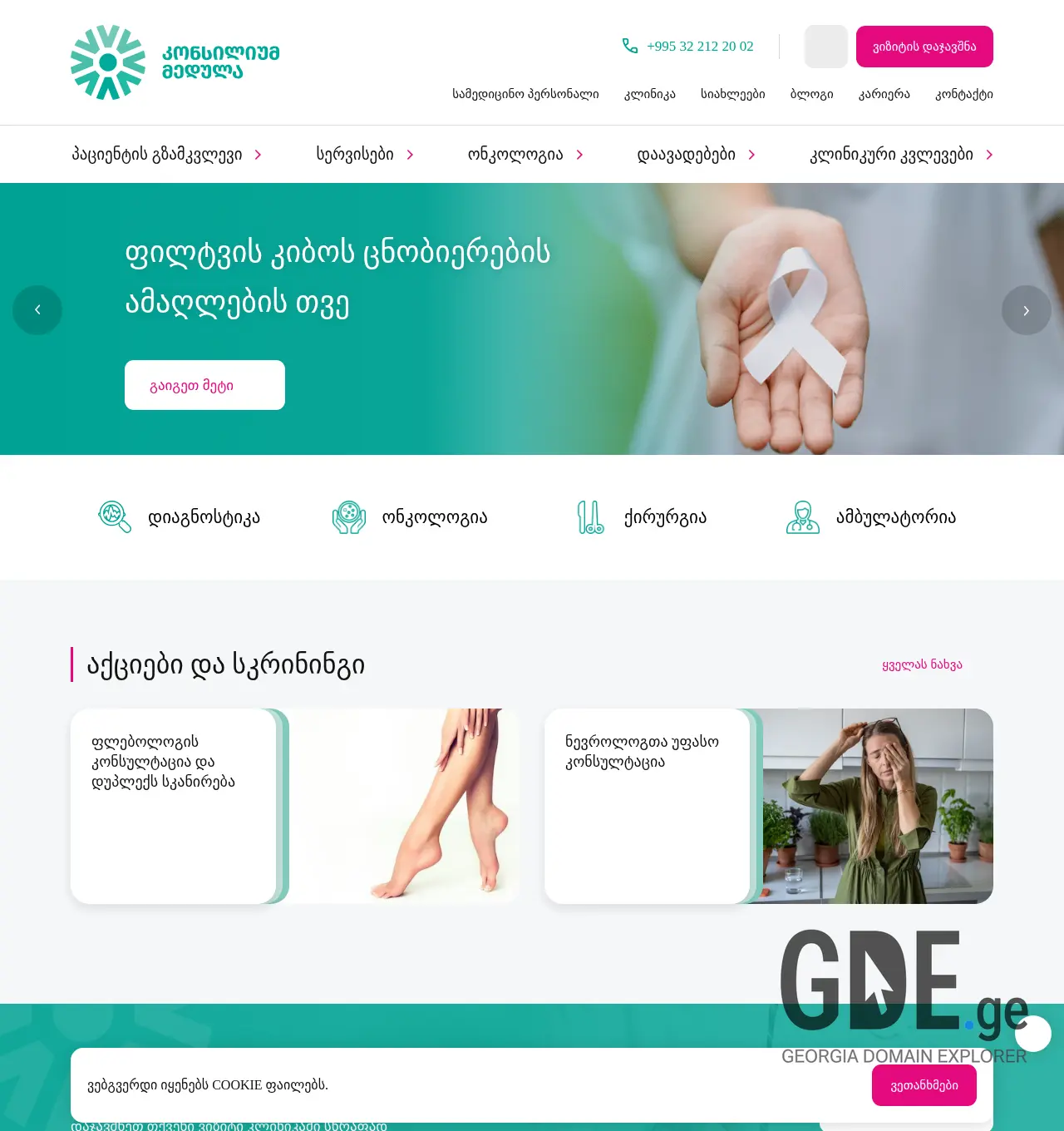 Screenshot of the site medulla.ge at 2025-12-01