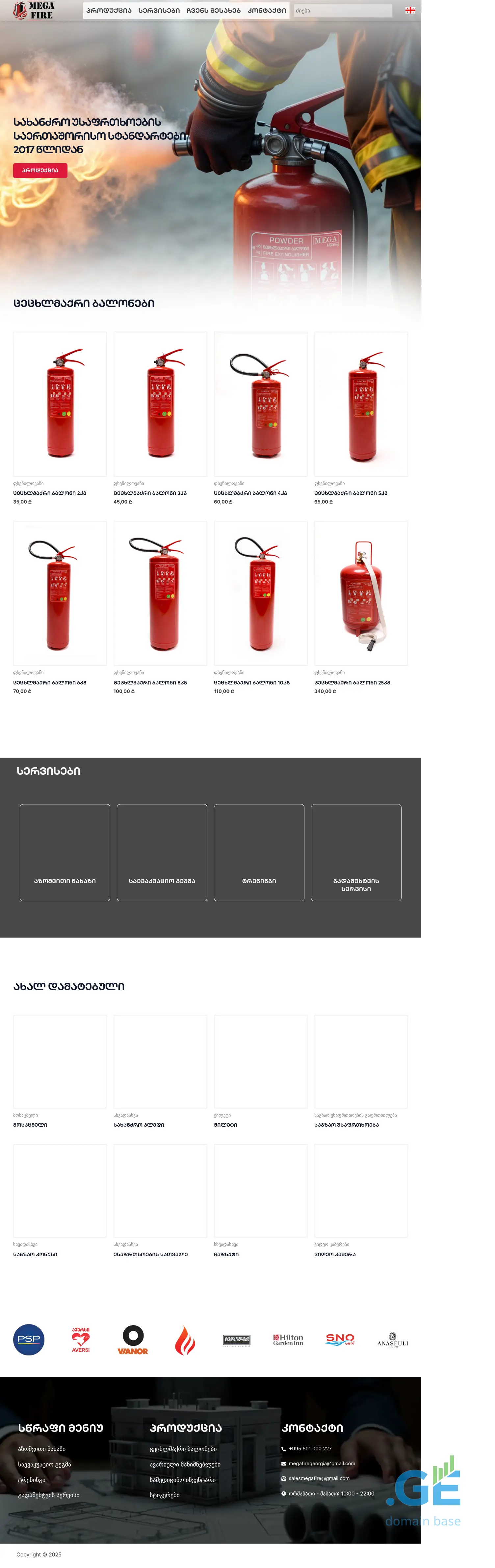 Screenshot of the site megafire.ge