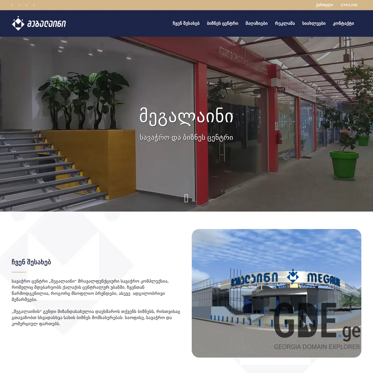 Screenshot of the site megaline.ge at 2025-12-18