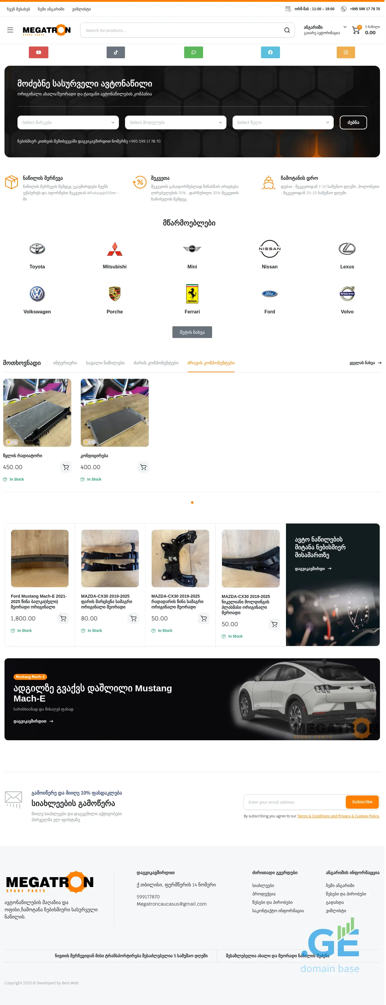 Screenshot of the site megatron.ge