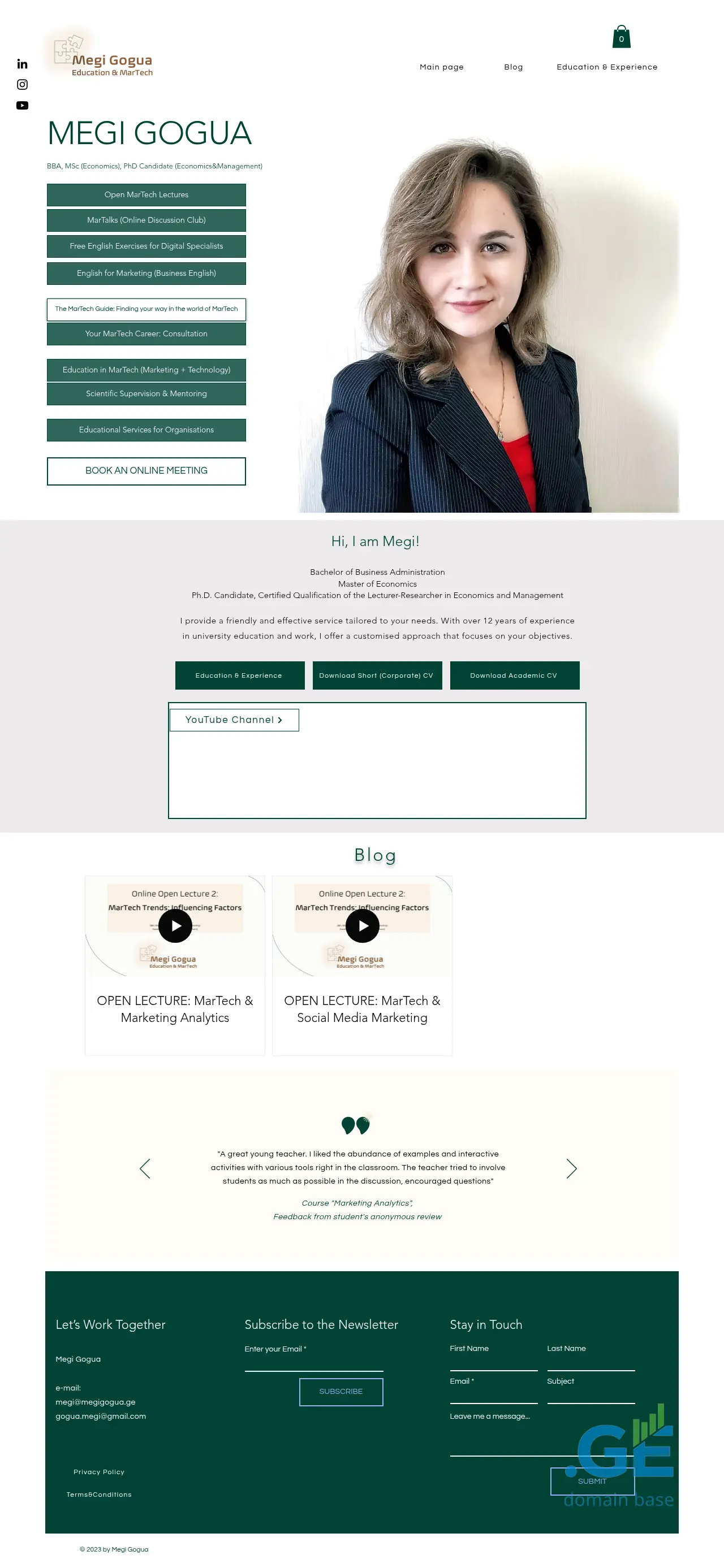Screenshot of the site megigogua.ge