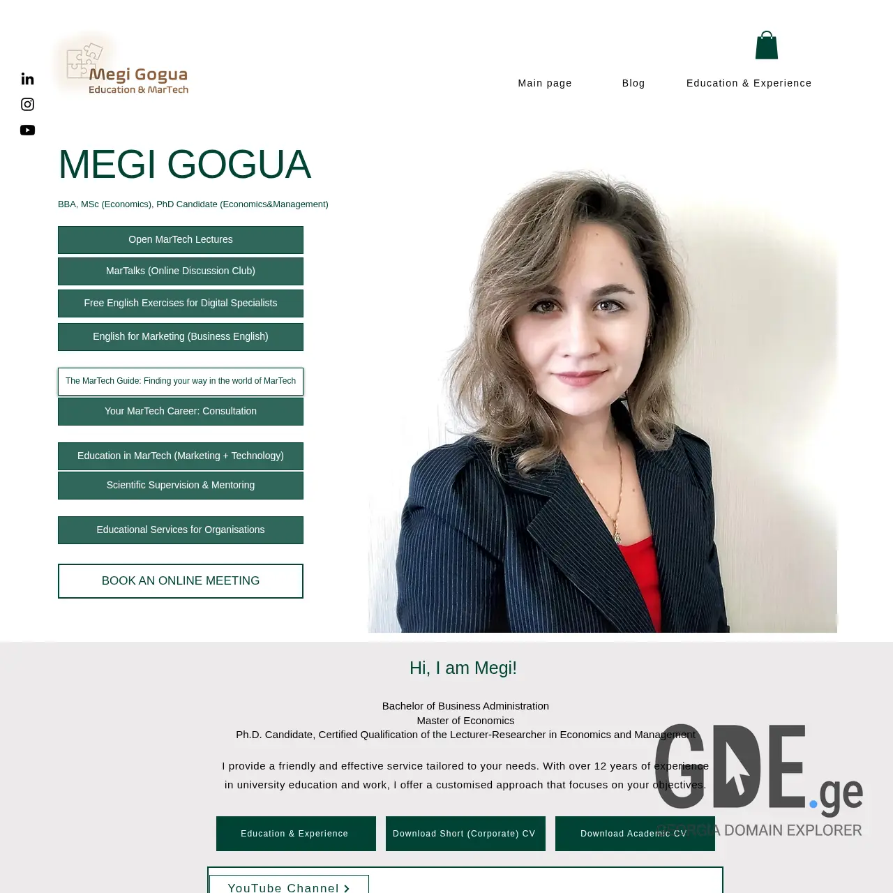 Screenshot of the site megigogua.ge at 2025-12-12