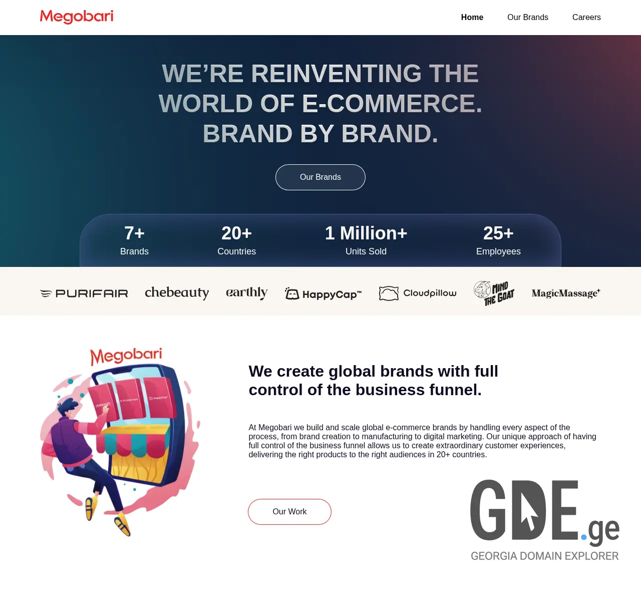 Screenshot of the site megobari.ge at 2025-11-26