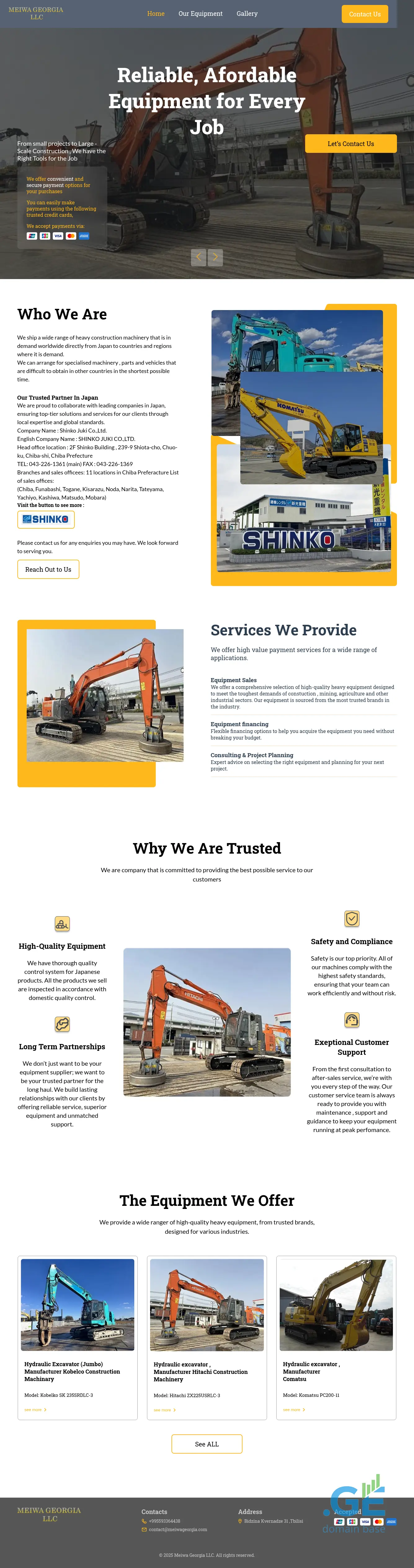 Screenshot of the site meiwageorgia.ge at 2025-10-09