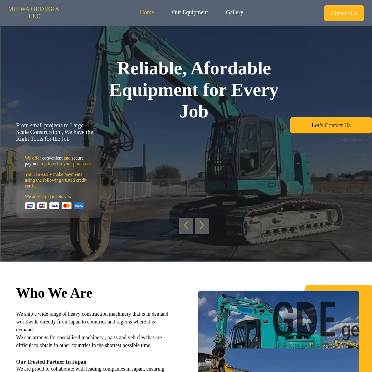 Screenshot of the site meiwageorgia.ge at 2025-12-11