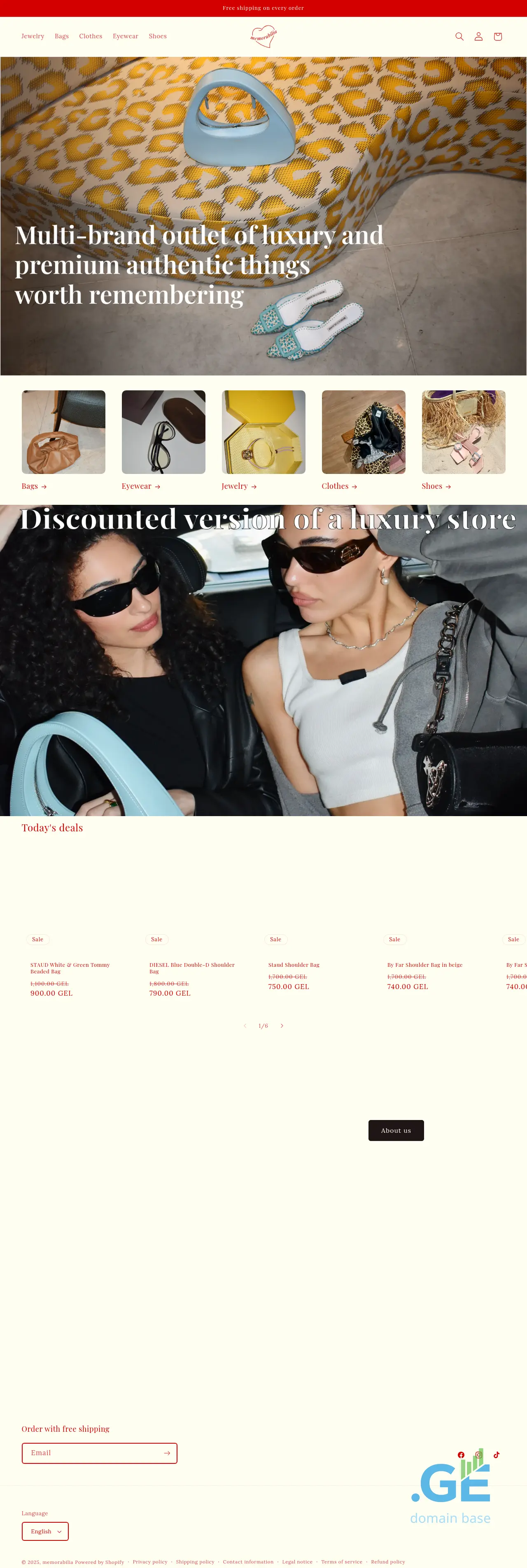 Screenshot of the site memorabilia.ge
