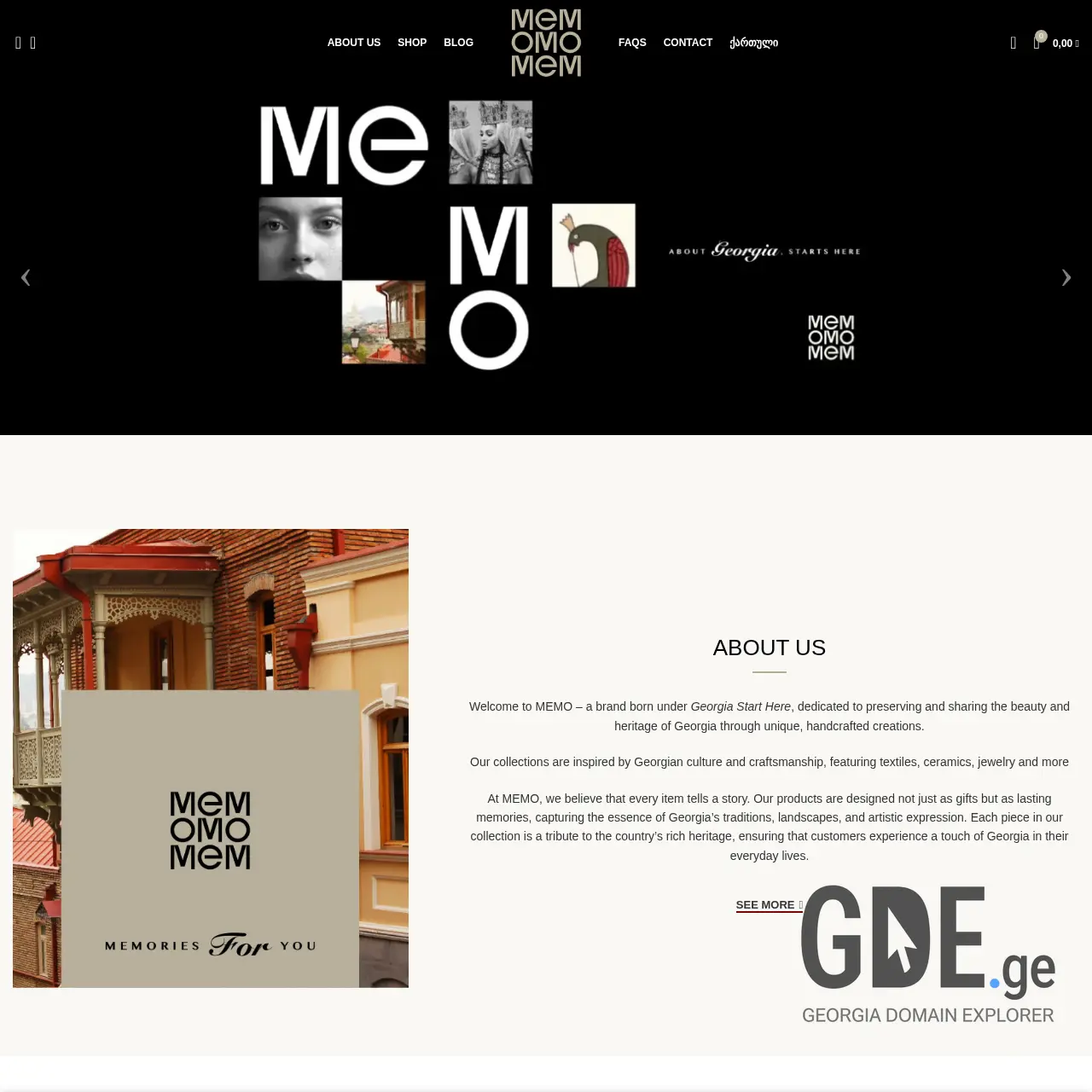 Screenshot of the site memories.ge at 2025-12-11