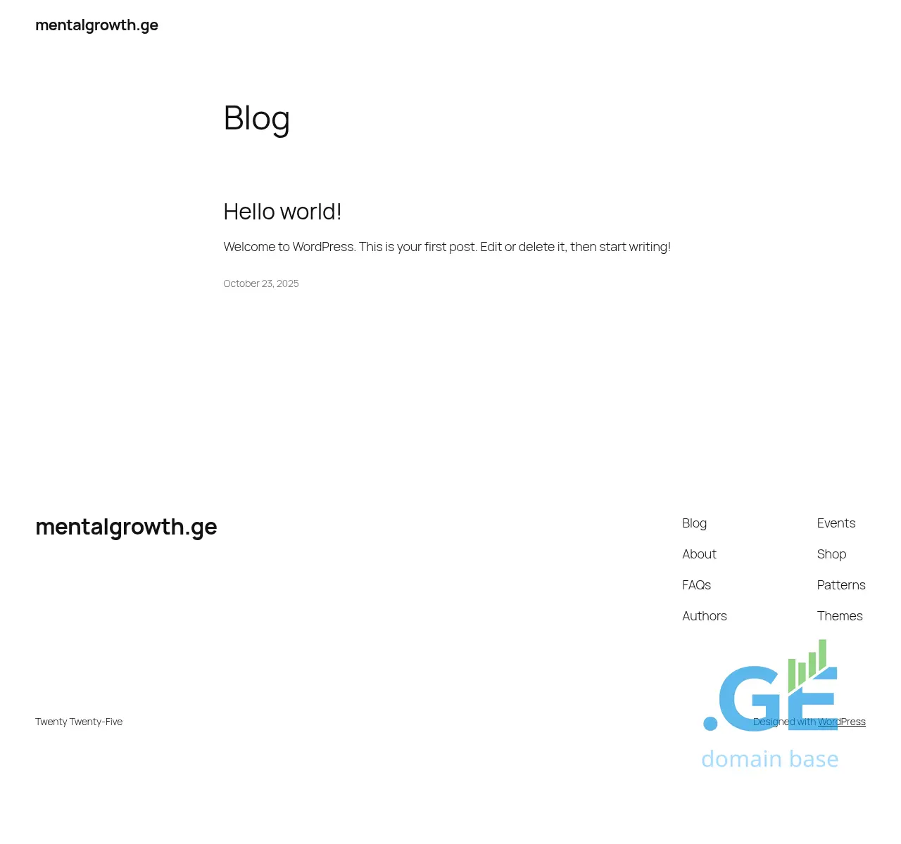 Screenshot of the site mentalgrowth.ge at 2025-10-24
