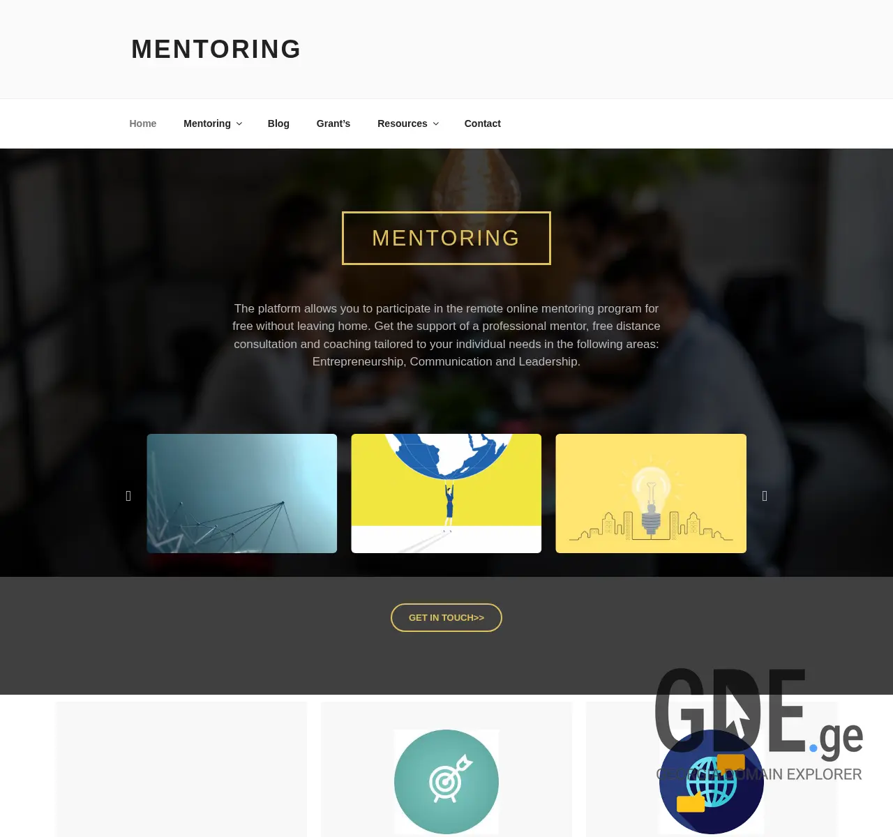 Screenshot of the site mentoring.ge at 2025-11-26