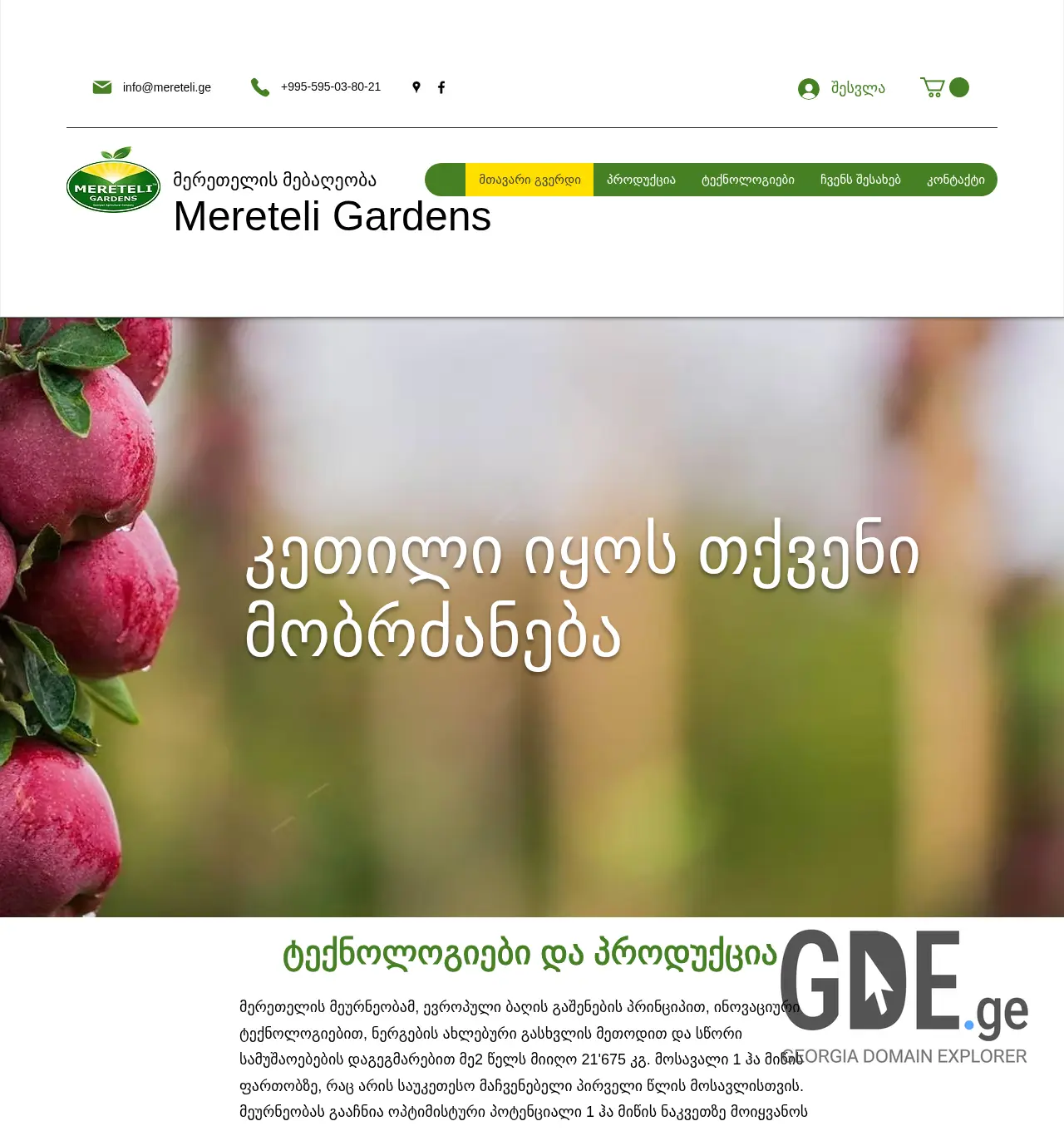 Screenshot of the site mereteli.ge at 2025-12-03
