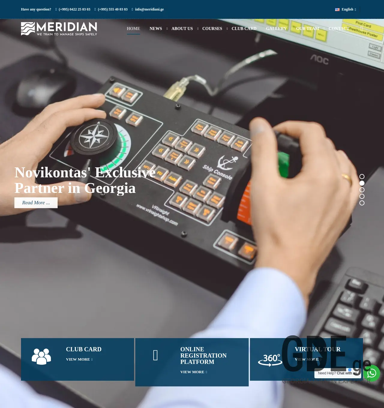 Screenshot of the site meridiani.ge at 2025-12-01