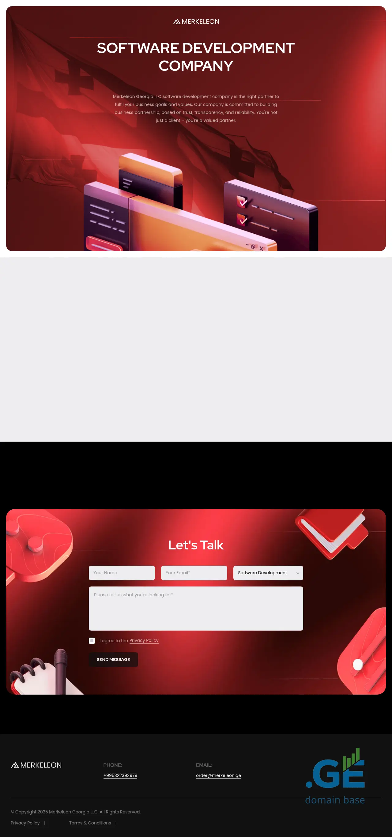 Screenshot of the site merkeleon.ge