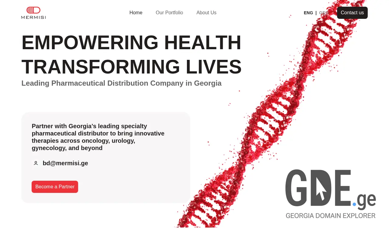 Screenshot of the site mermisi.ge at 2025-11-28