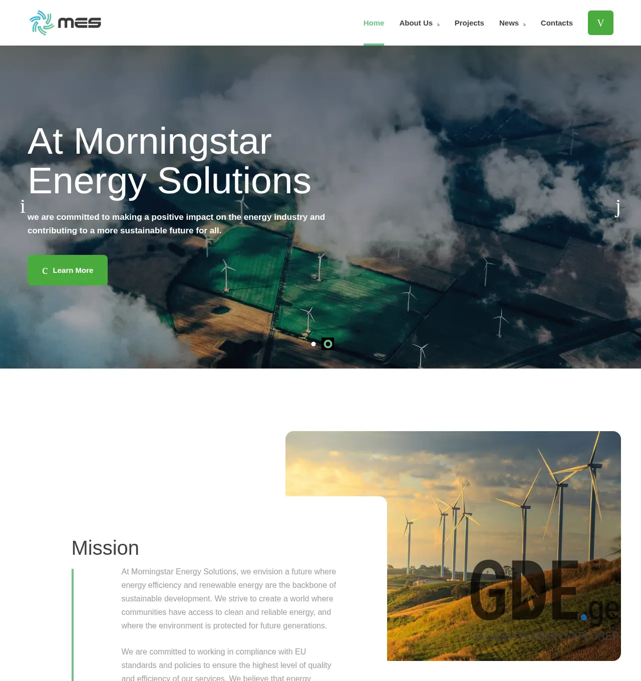 Screenshot of the site mes.com.ge at 2025-11-29