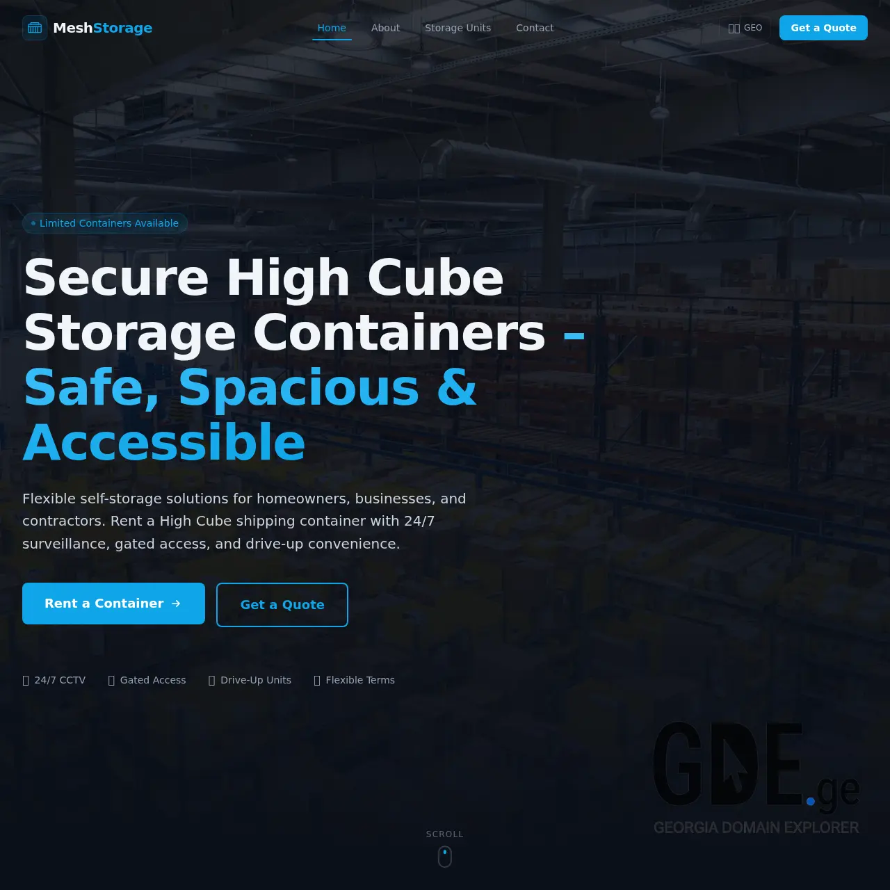 Screenshot of the site meshstorage.ge at 2026-02-24