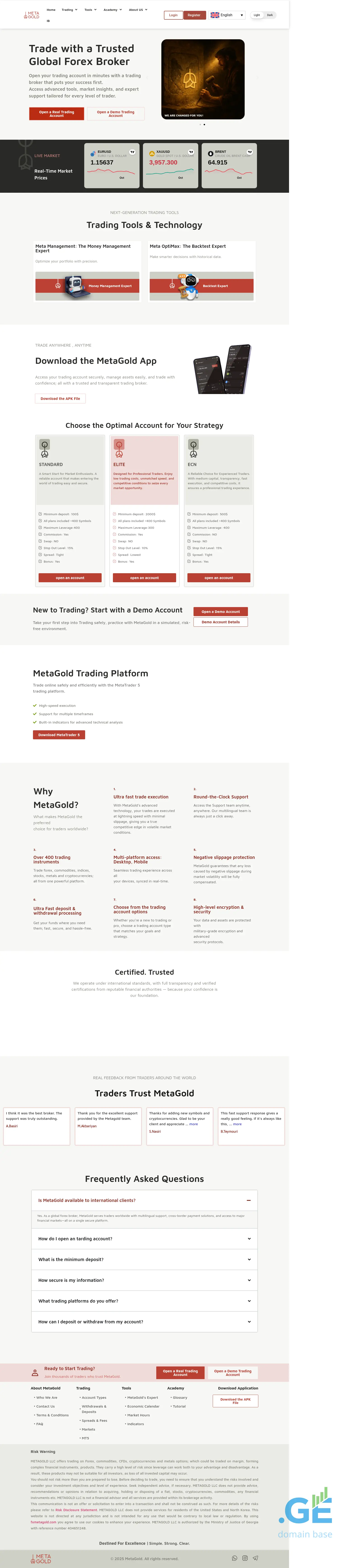 Screenshot of the site metagold.ge