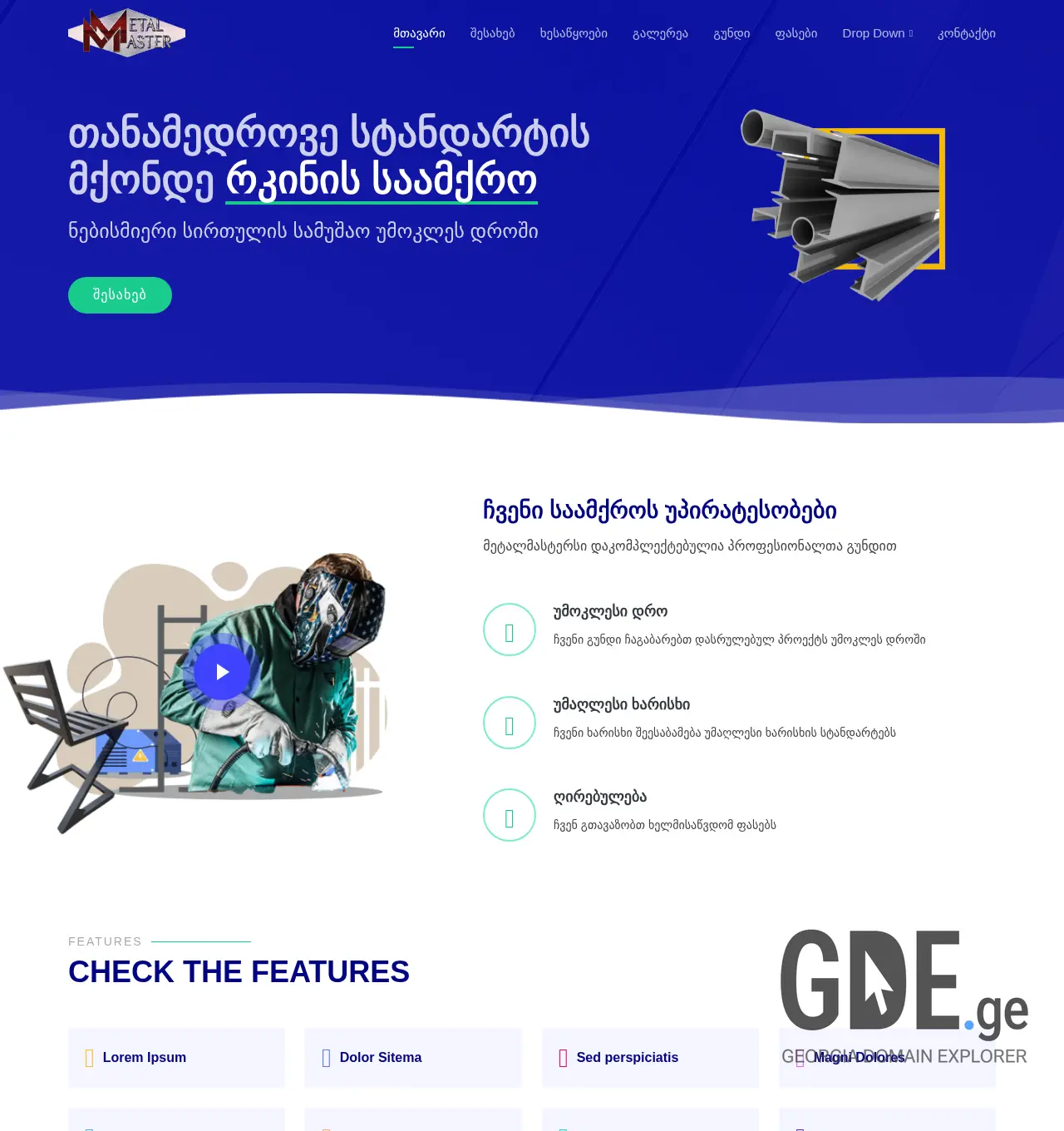 Screenshot of the site metalmasters.ge at 2025-12-03