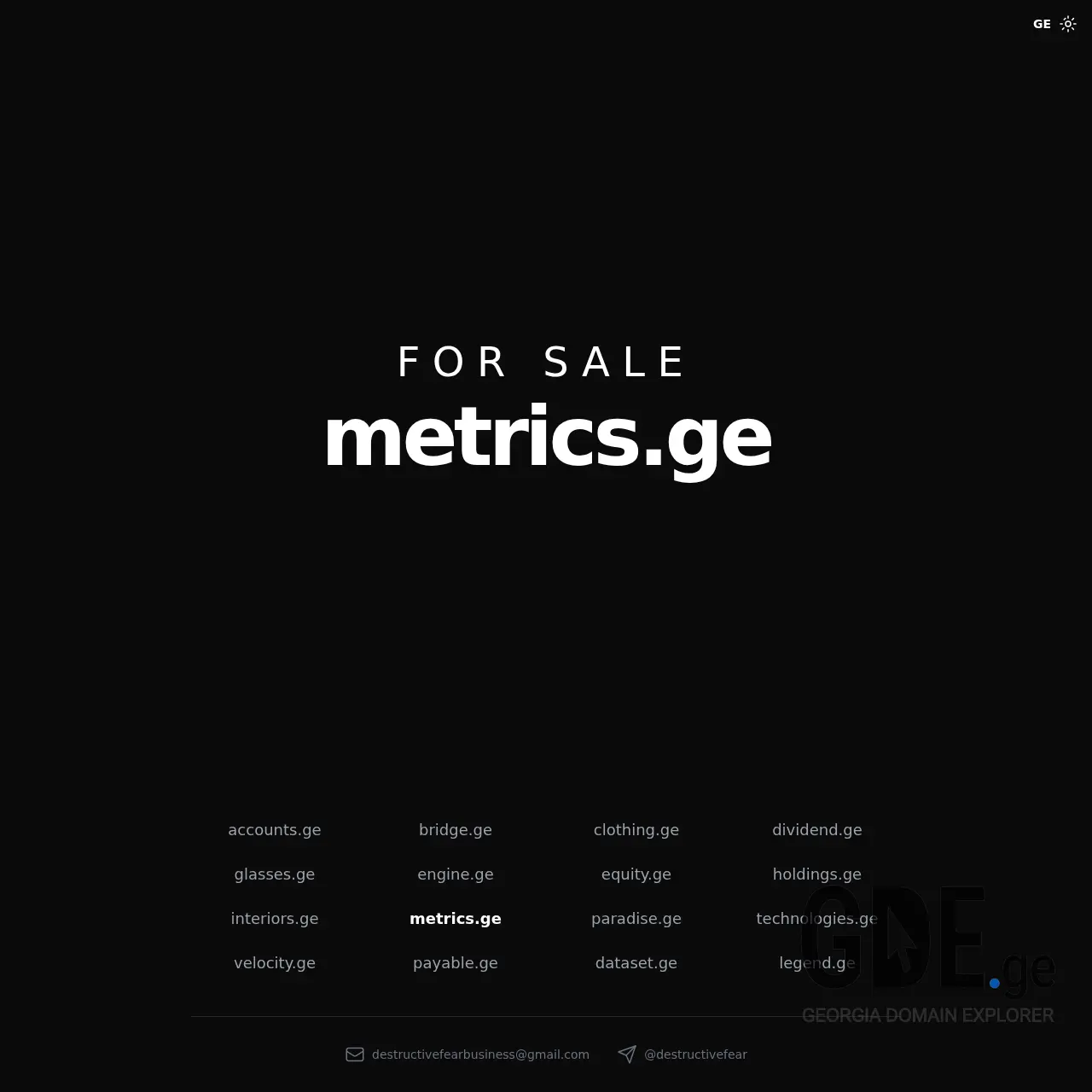 Screenshot of the site metrics.ge at 2025-12-15