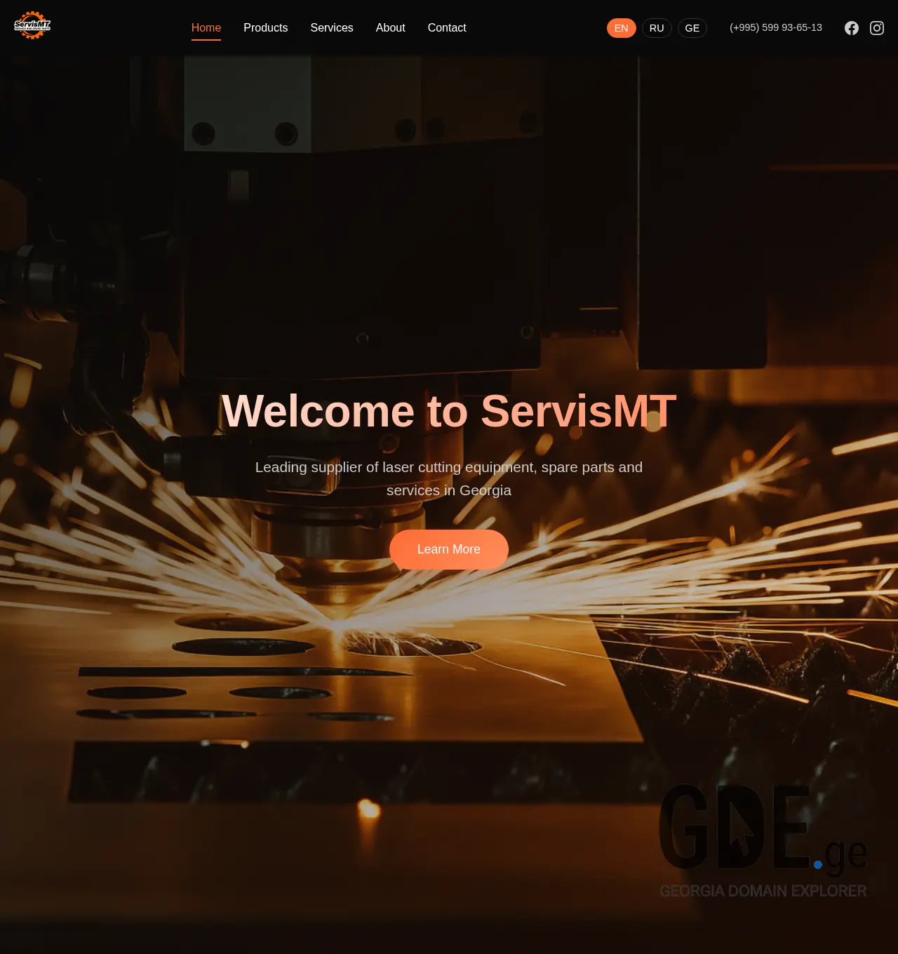 Screenshot of the site mglaser.ge at 2025-12-06
