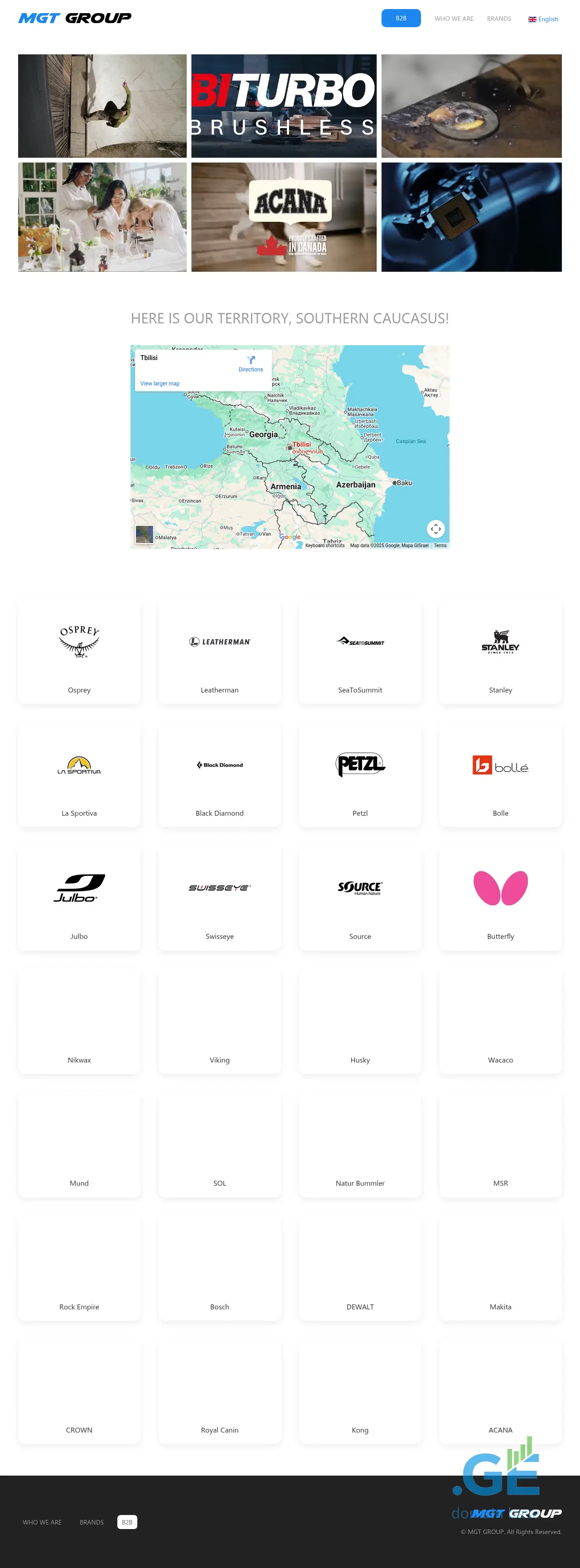 Screenshot of the site mgt-b2b.ge