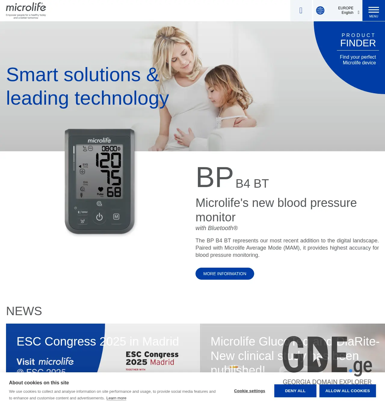 Screenshot of the site microlife.ge at 2025-12-03