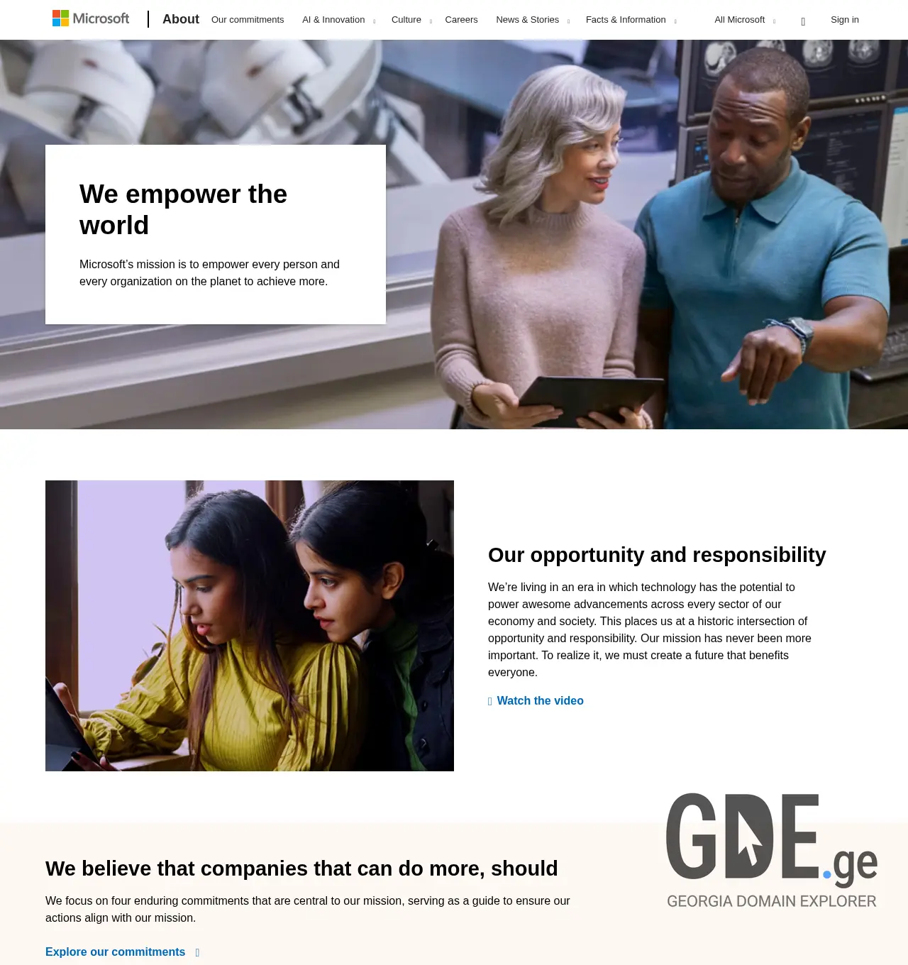 Screenshot of the site microsoft.ge at 2025-12-03