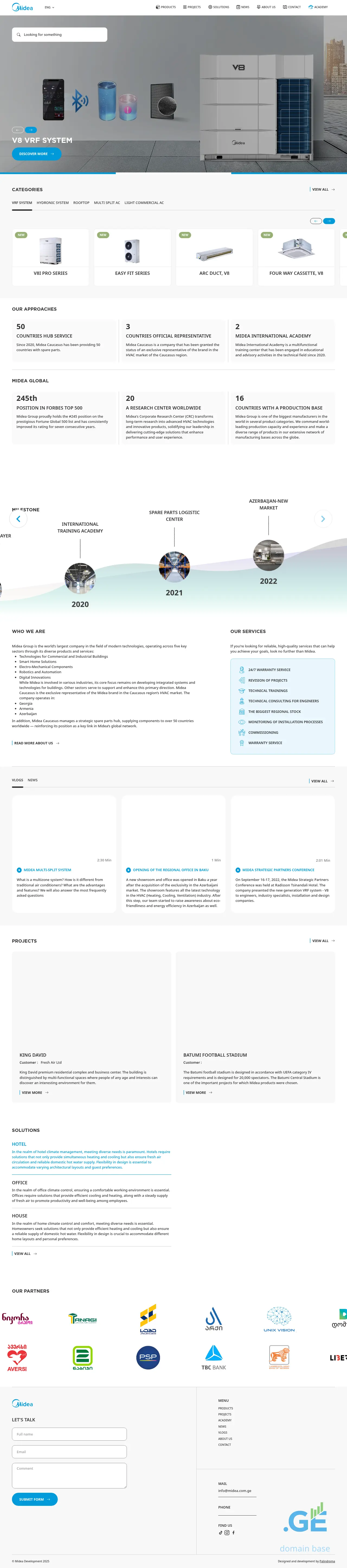 Screenshot of the site midea.com.ge