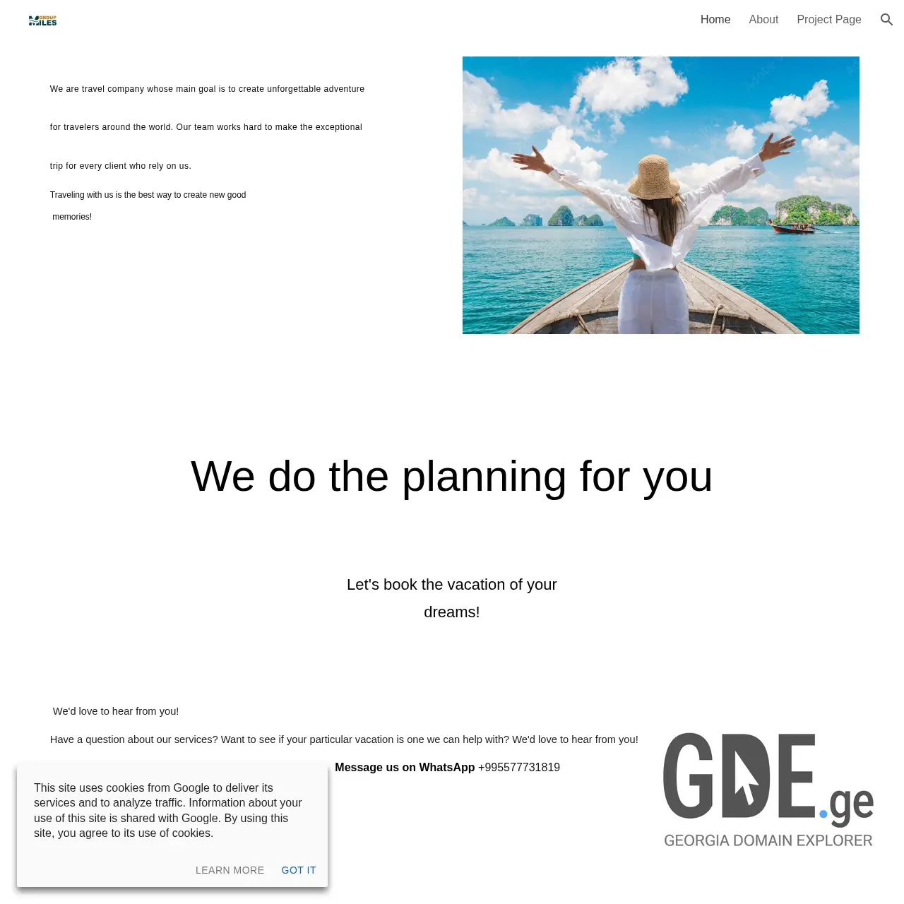 Screenshot of the site milesgroup.ge at 2025-12-11