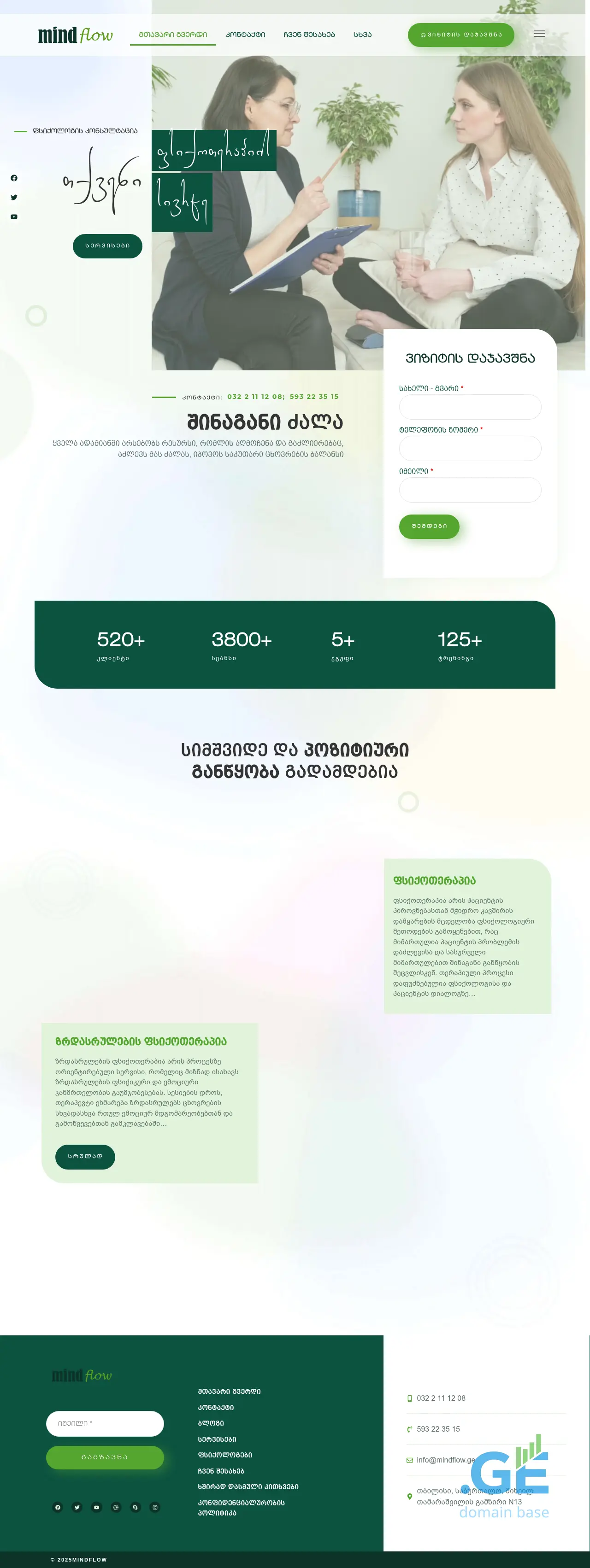 Screenshot of the site mindflow.ge